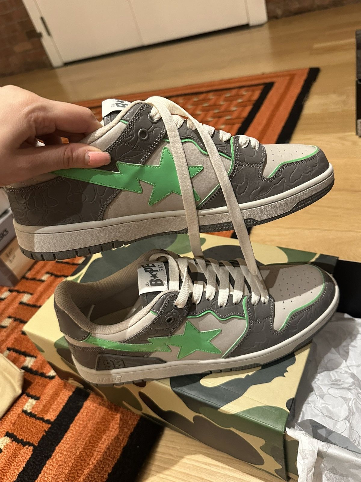 Bape A Bathing Ape Bape Sta Grey Green Size US 11 / EU 44 - 7 Thumbnail