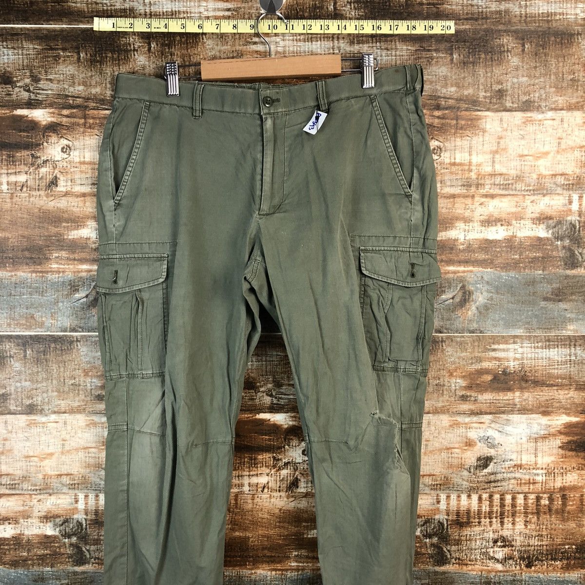 Uniqlo Uniqlo Green Cargo ripped Multipocket utility Pants #A2393 Size US 33 - 2 Thumbnail