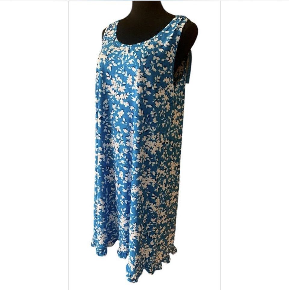 Vintage NWT Designer Item Draper James Sleeveless Tank Dress Blue Size M / US 6-8 / IT 42-44 - 3 Thumbnail