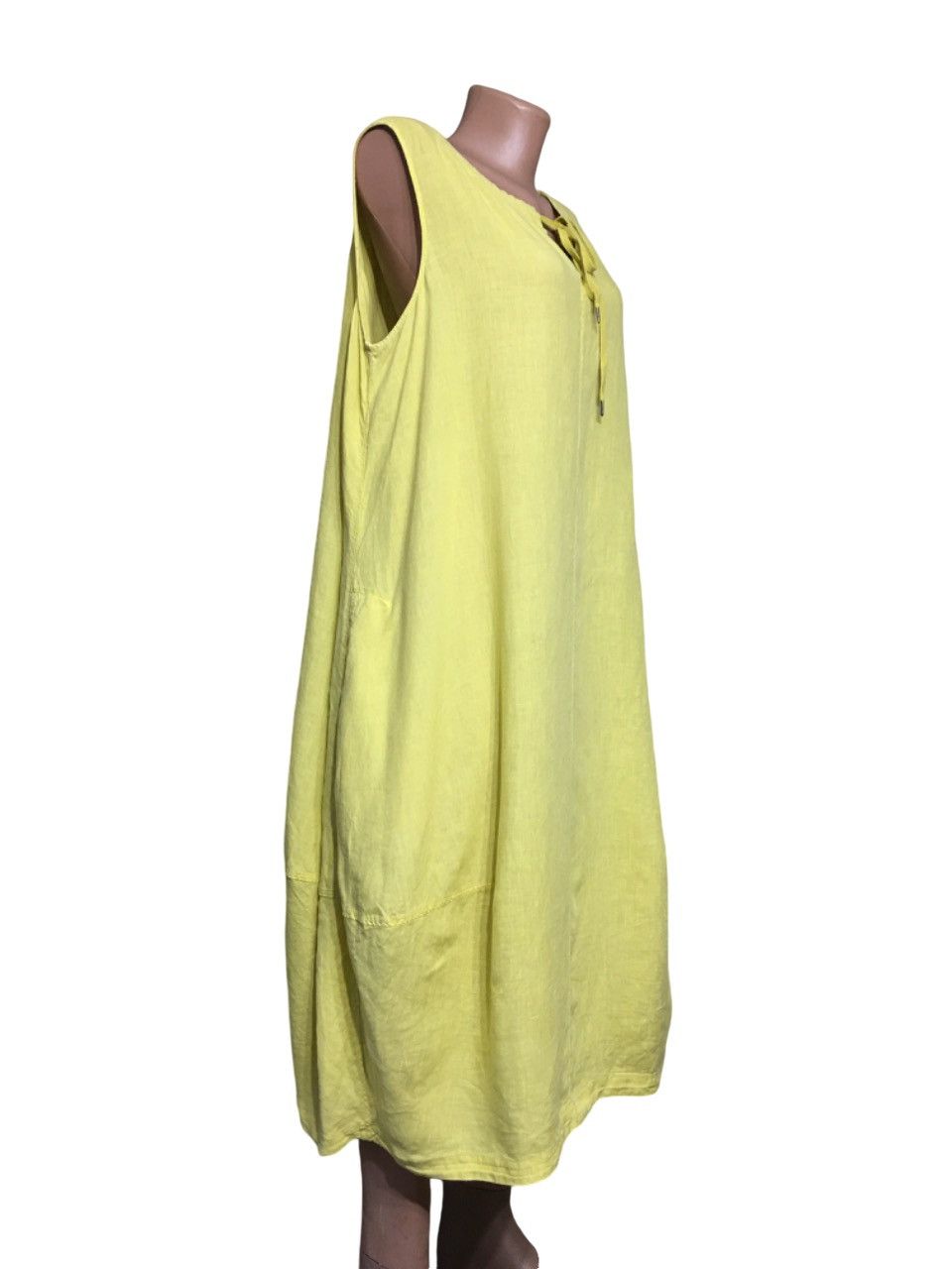 Designer OSKA Linen Yellow Designer Dress Size 2 Size M / US 6-8 / IT 42-44 - 4 Thumbnail