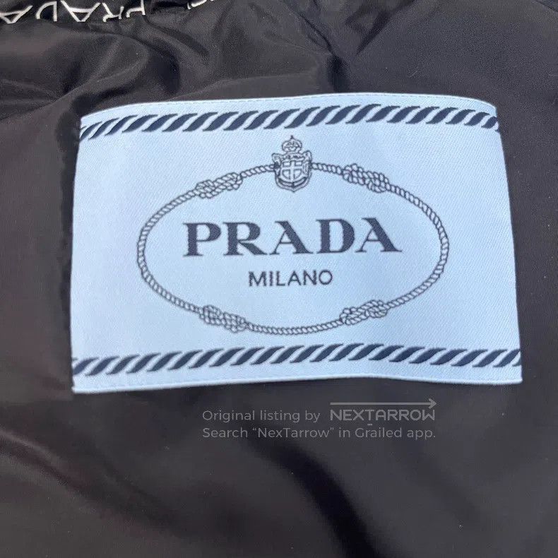 Prada Prada Black full logo metal triangle logo down coat Size US S / EU 44-46 / 1 - 5 Thumbnail
