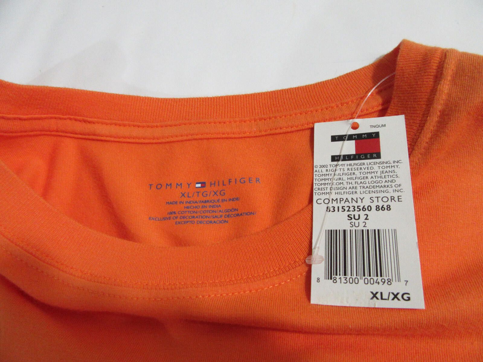 Tommy Hilfiger Tommy Hilfiger Mens Flag Logo Y2K T-Shirt Orange XL NWT Size US XL / EU 56 / 4 - 3 Thumbnail