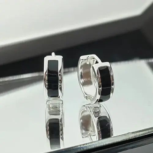 Japanese Brand 925 Silver Plated Small Hoop Earrings for Men Women Size ONE SIZE - 2 Thumbnail