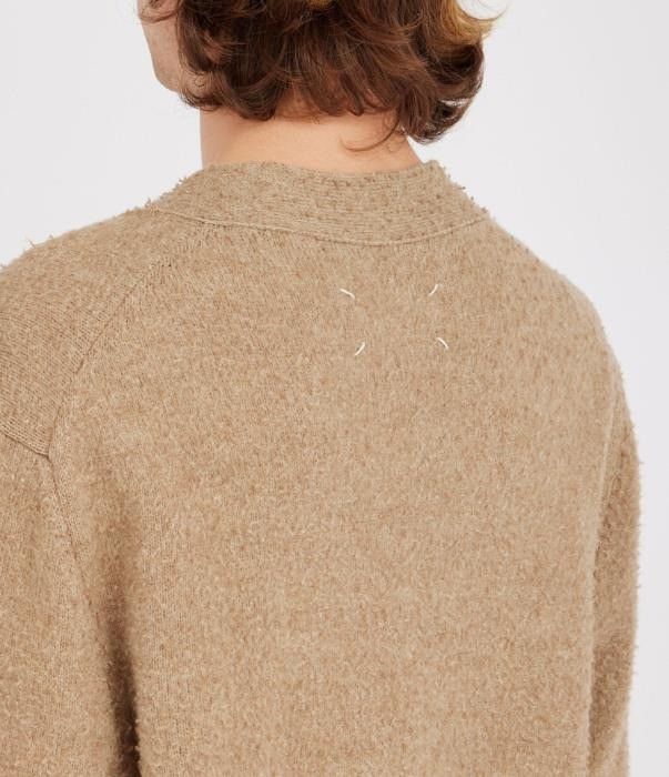Maison Margiela o1bcso1str0526 Wool & Cotton Piling Cardigan in Beige Size US S / EU 44-46 / 1 - 8 Thumbnail