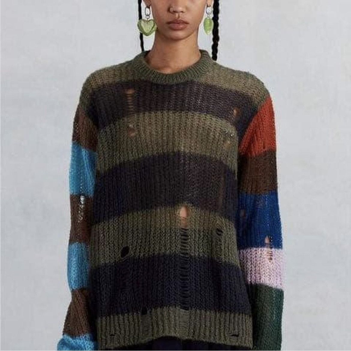Heaven by Marc Jacobs Striped Crew Neck Pullover Size US M / EU 48-50 / 2 - 8 Thumbnail