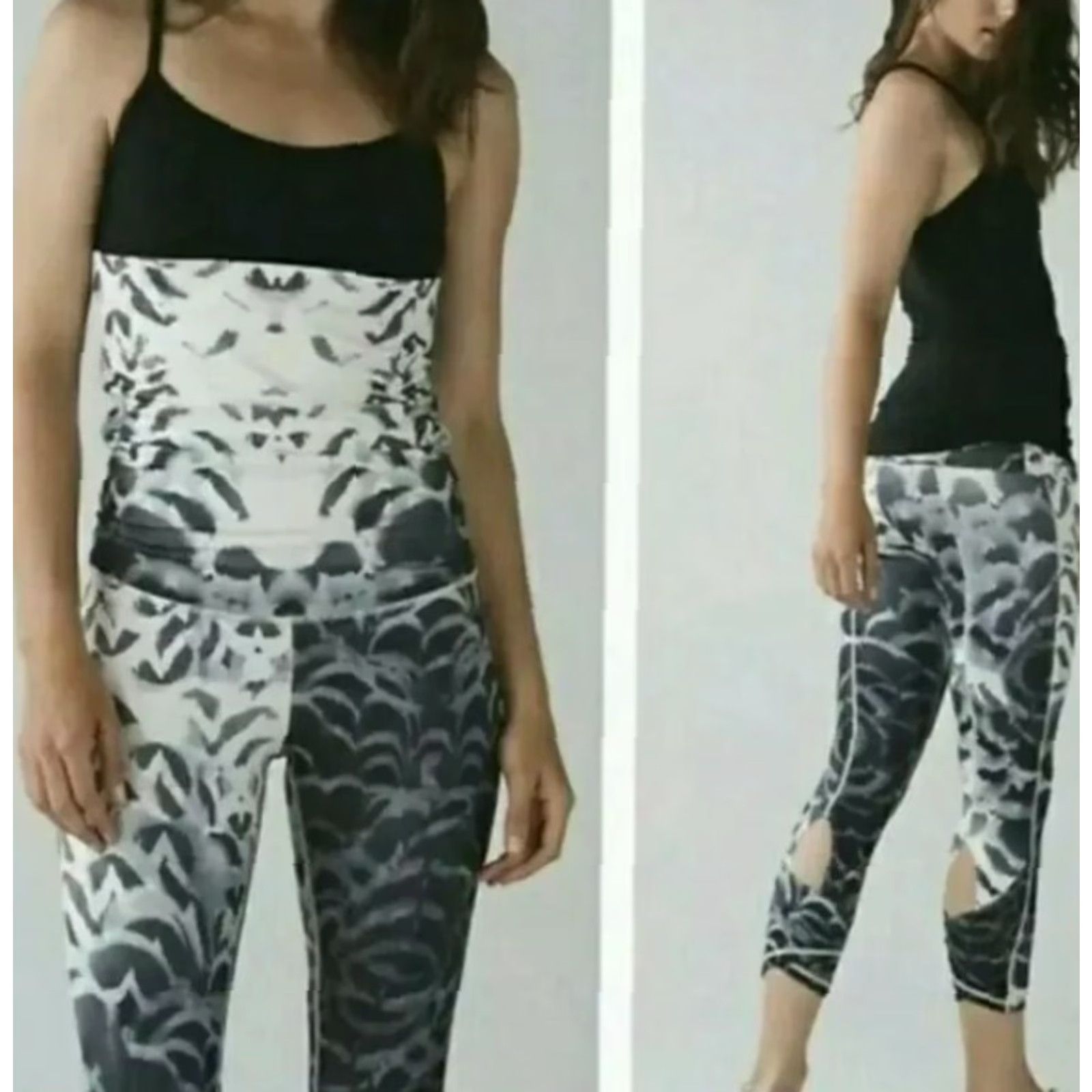 Lululemon VINTAGE Lululemon Wunder Under Pants Womens 4 Gray Yin To You Skirted Legging Pretty Plume Angel Wing Size 27" / US 4 / IT 40 - 2 Thumbnail