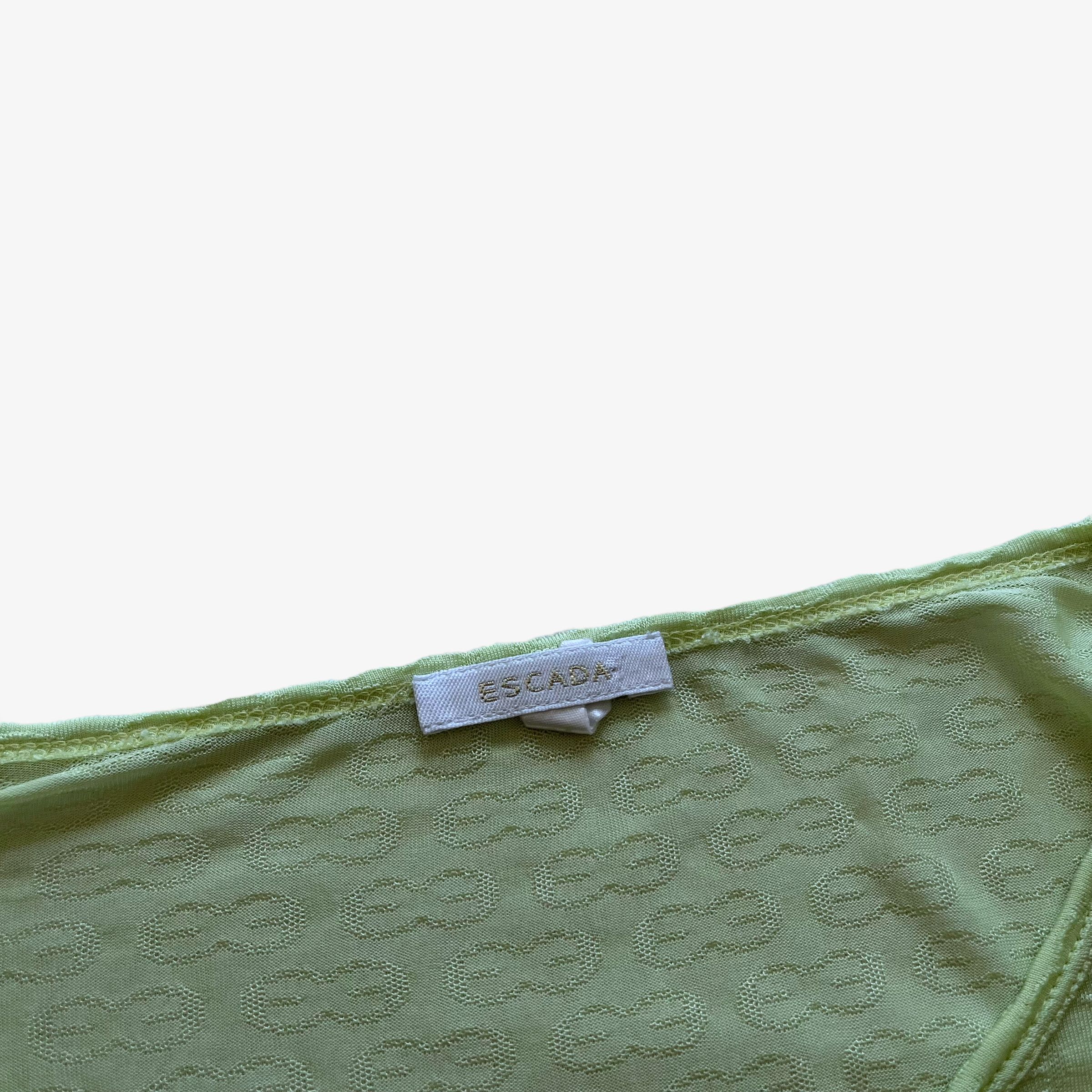 Escada Vintage Women's Escada Monogram Embroidered Green T-Shirt Size S / US 4 / IT 40 - 2 Thumbnail