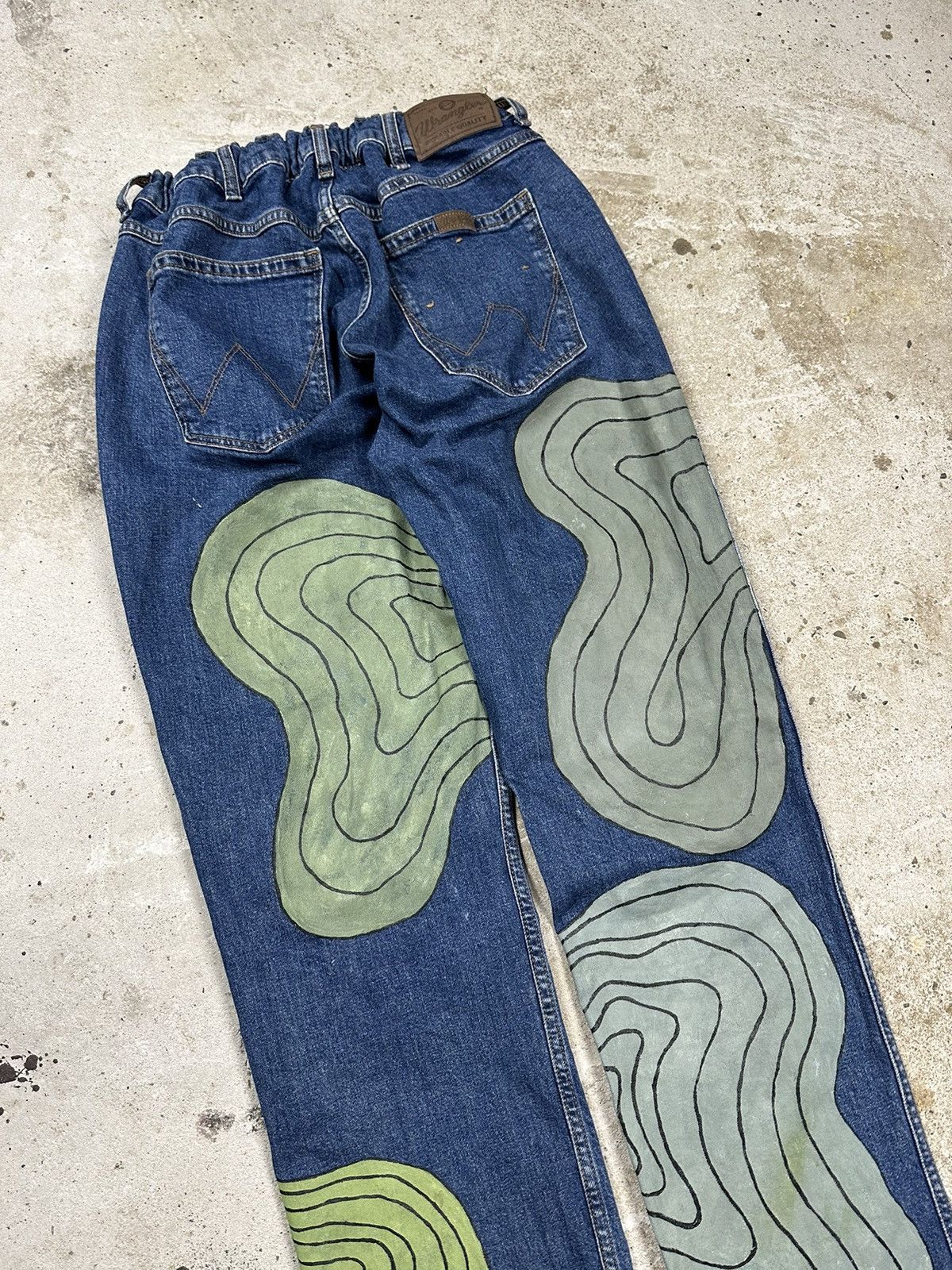 Vintage × Wrangler ‼️ Vintage y2k Wrangler Custom Reworked Pants Painted Size US 34 / EU 50 - 10 Thumbnail