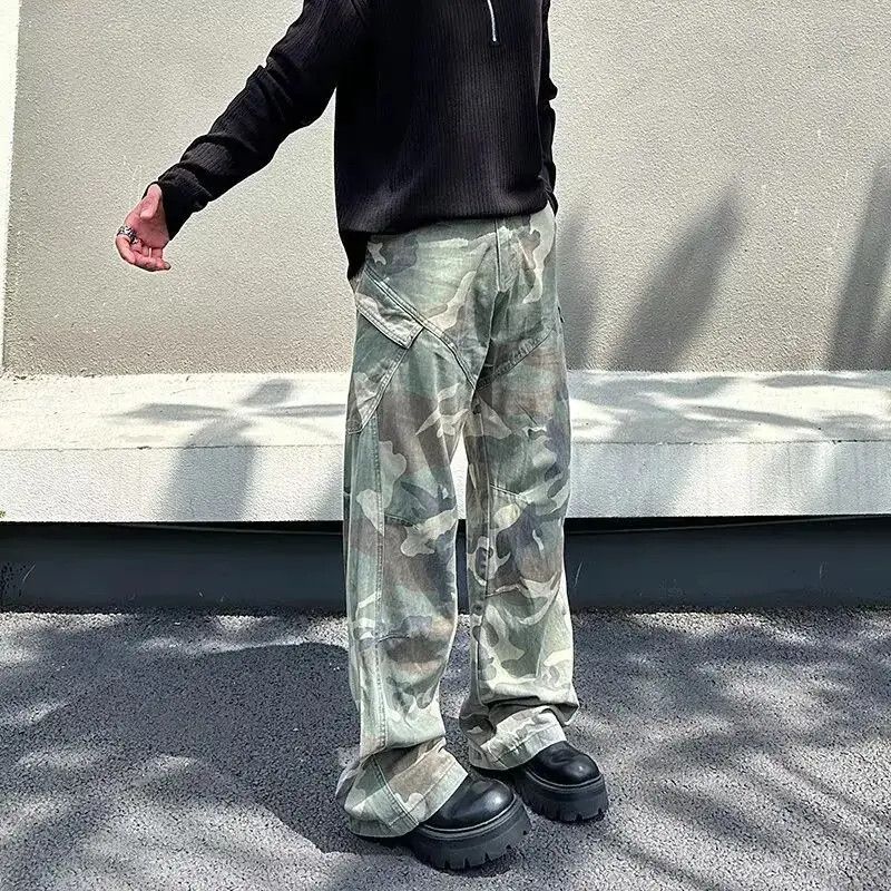 Japanese Brand Retro loose camouflage casual pocket jeans Size US 32 / EU 48 - 3 Thumbnail