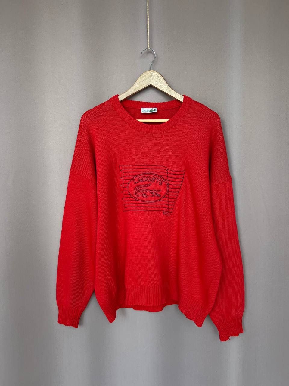 Lacoste Lacoste Chemise Big Logo Wool Knit Sweater Mens Size 7 L/XL Size US L / EU 52-54 / 3 - 1 Thumbnail