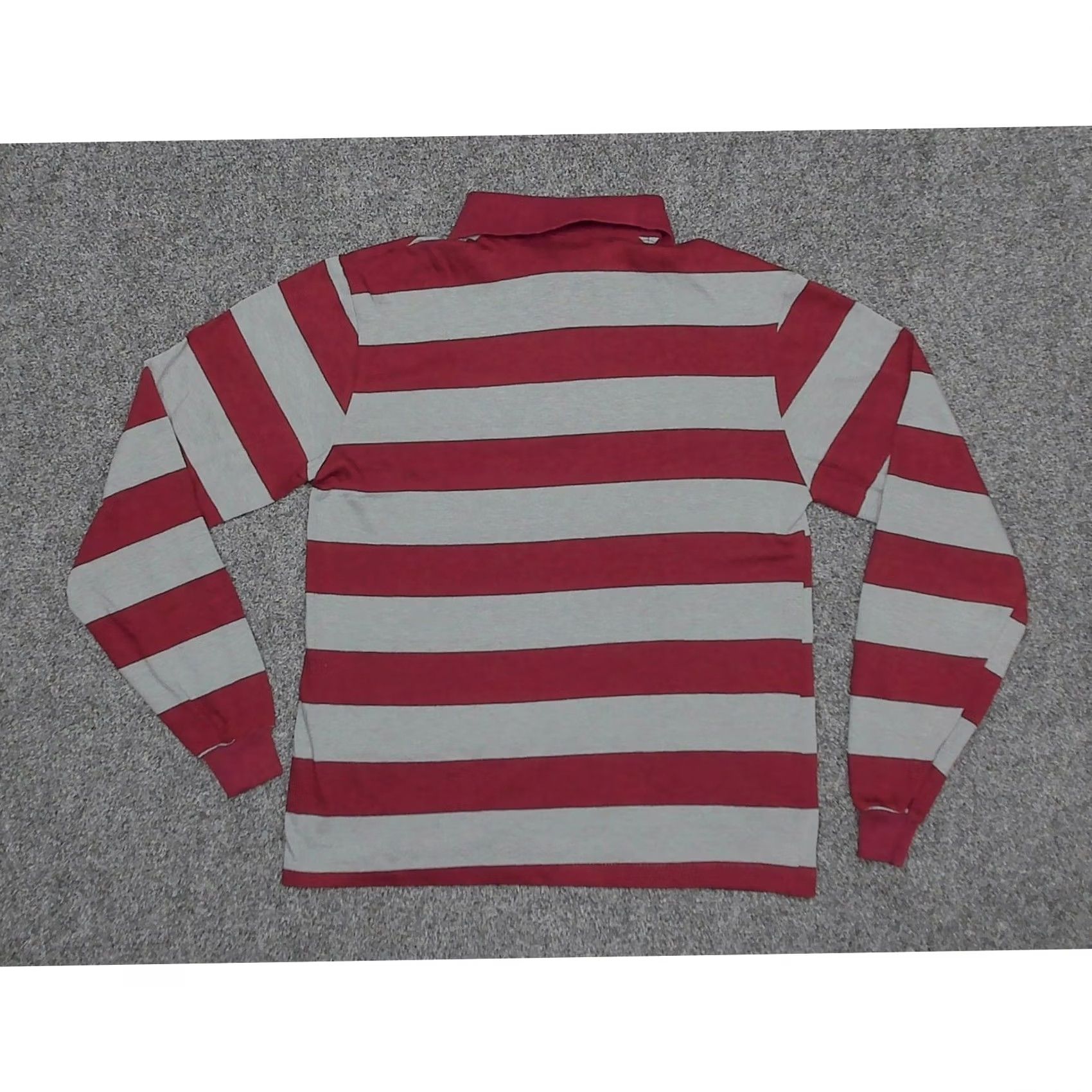Vintage VINTAGE 70s Striped Polo Shirt Womens Small Burgundy Red Single Stitch Retro Size S / US 4 / IT 40 - 4 Thumbnail