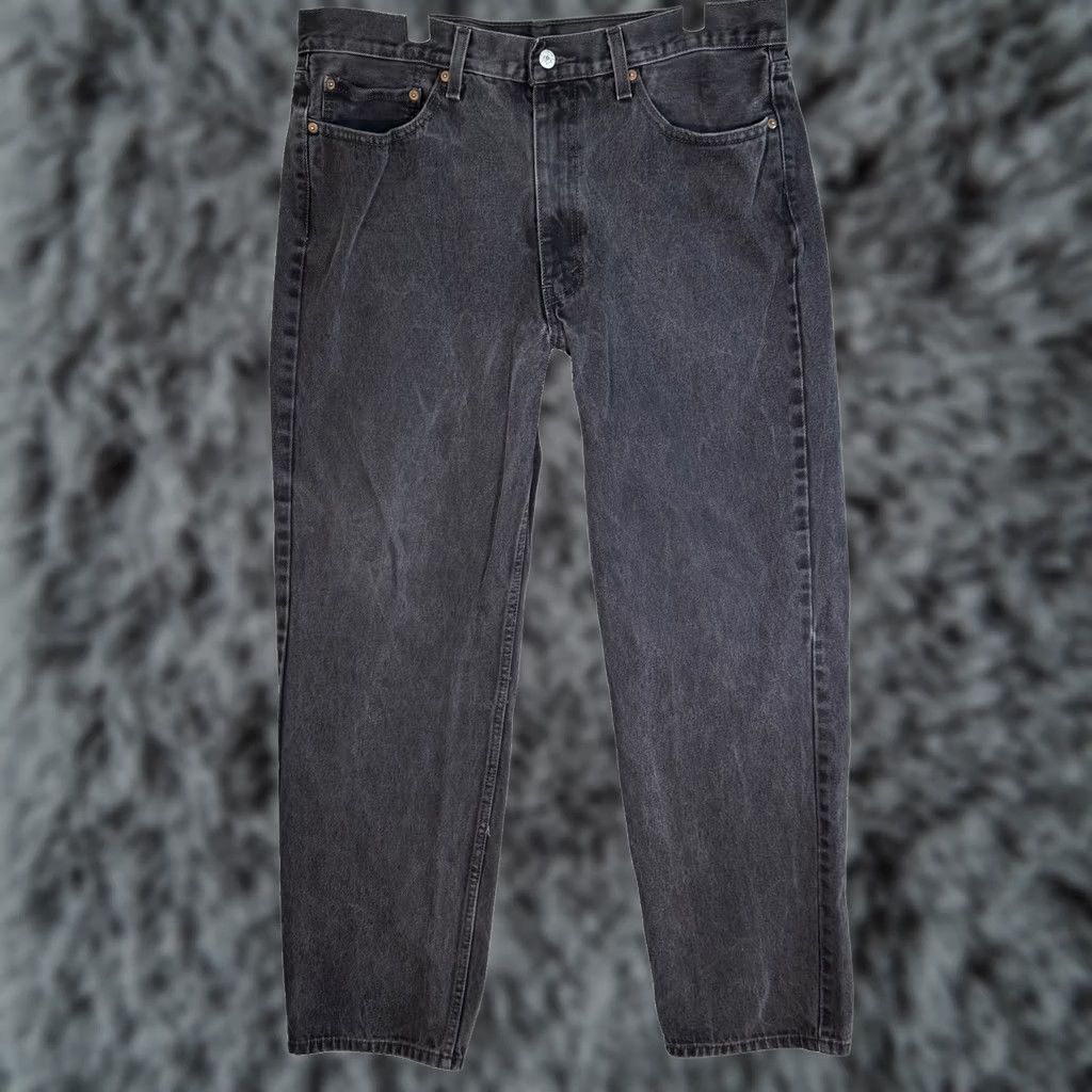 Levi's VINTAGE Levi's 550 Jeans Mens 38x34 Black Relaxed Fit Tapered Leg Denim Pants Riveted Levi's 550 logo retro 5-pocket Mens Regular Jeans Black Clothing Size US 38 / EU 54 - 1 Thumbnail