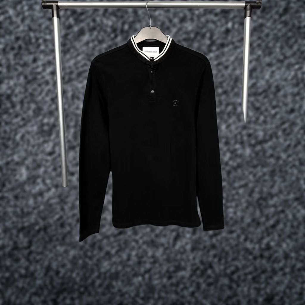 The Kooples The Kooples X Sport Mens Henley Long Sleeve Polo Shirt XS Polo, Black, Size US XS / EU 42 / 0 - 1 Thumbnail