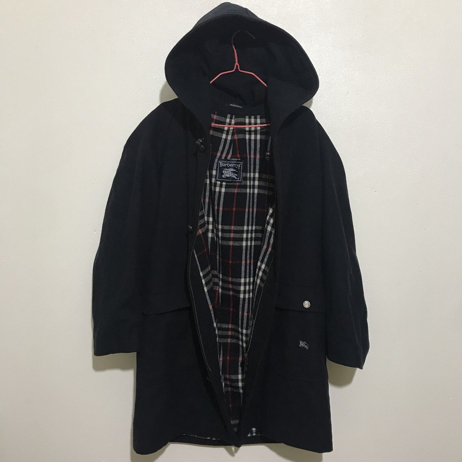 Burberry burberry coat jacket hooded wool nova check blue navy men Size US L / EU 52-54 / 3 - 3 Thumbnail