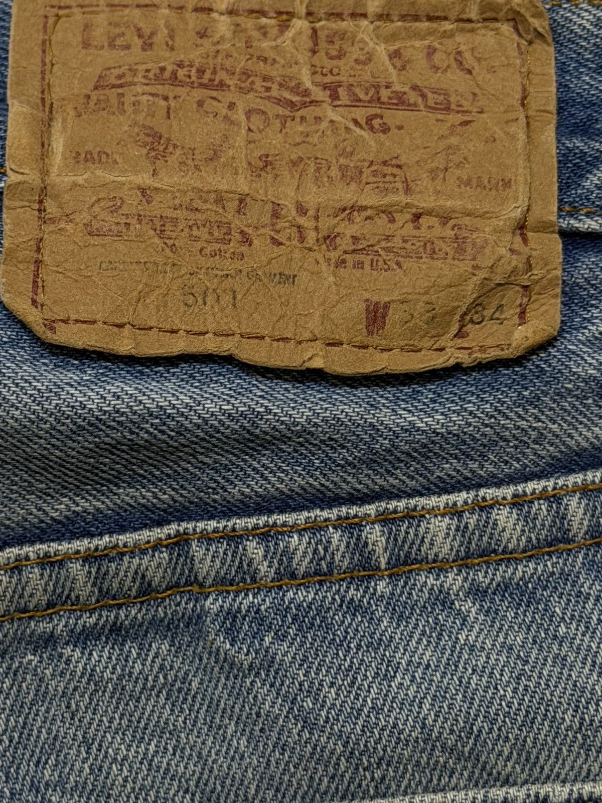 Levi's Vintage 80s Levis 501 Retro Blue Mud Wash Straight Leg Jeans Size US 30 / EU 46 - 6 Thumbnail