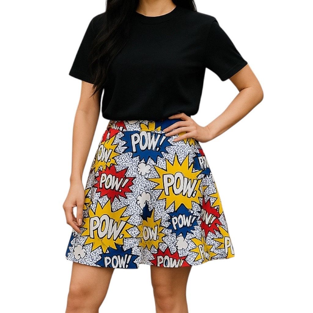 rue21 Y2k Comic Pop Art skater skirt Size 30" / US 8 / IT 44 - 1 Thumbnail
