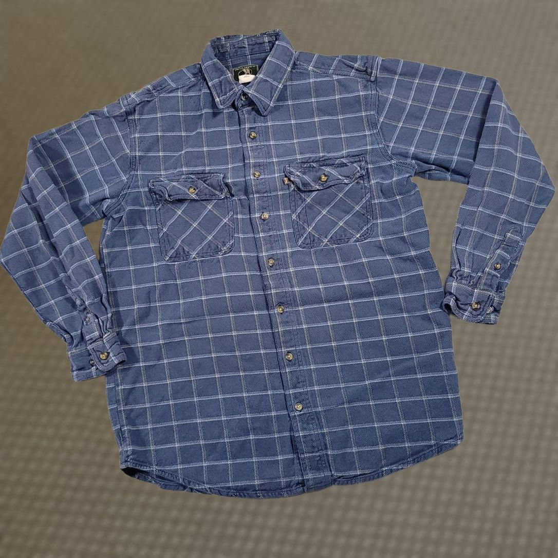 Vintage VINTAGE Berne Apparel Shirt Mens LT Button Up Flannel Shacket Shirt Jacket Heavy Blue Size US L / EU 52-54 / 3 - 1 Thumbnail