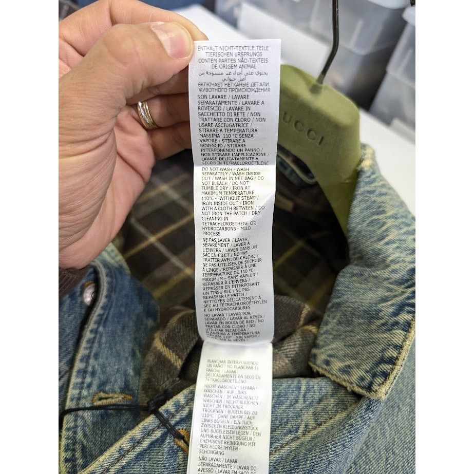 Gucci o1rshd1 Organic Denim Check Jacket in Light Blue/Mix Size US L / EU 52-54 / 3 - 16 Thumbnail