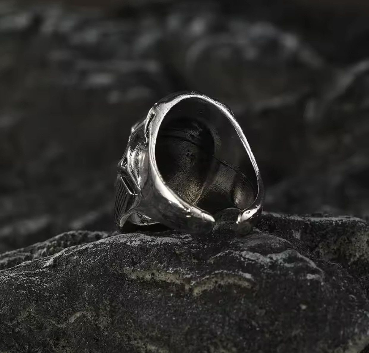 Jewelry Dark Skull Mask Ring Size ONE SIZE - 2 Thumbnail
