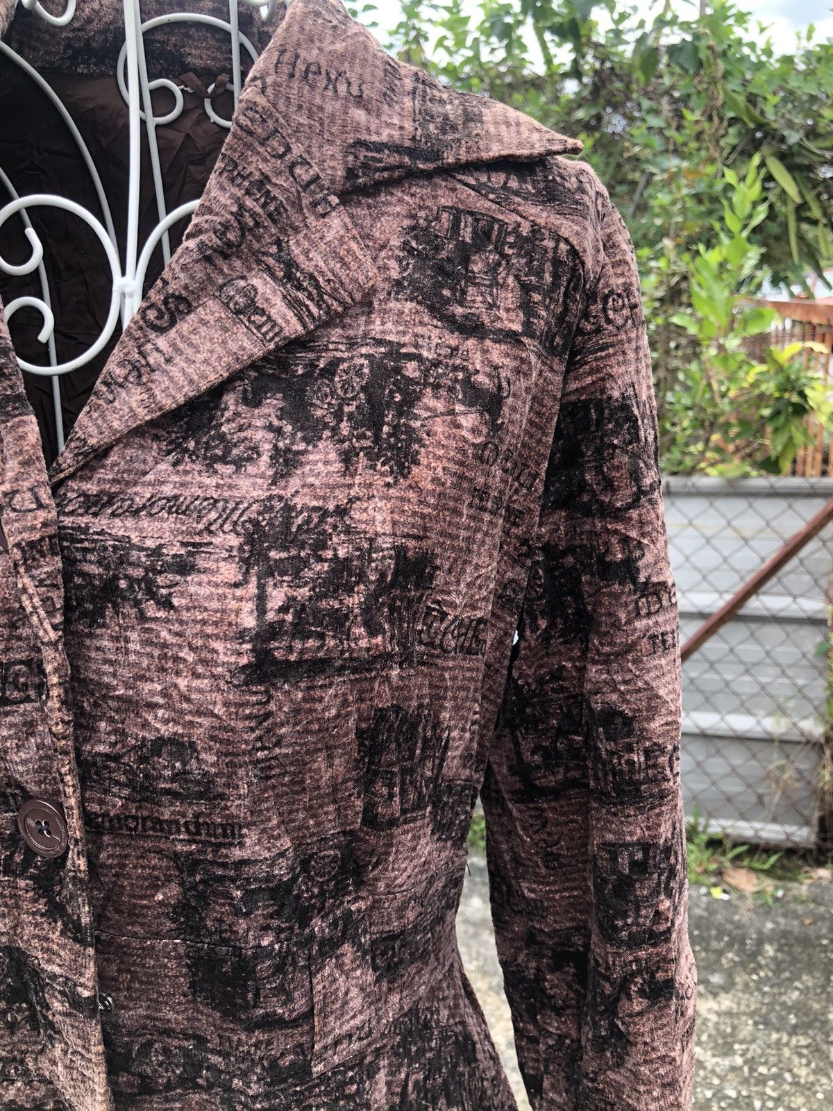 If Six Was Nine 💥RARE!💥 Vintage Punk Poem Style Long Corduroy Jacket Size M / US 6-8 / IT 42-44 - 5 Thumbnail