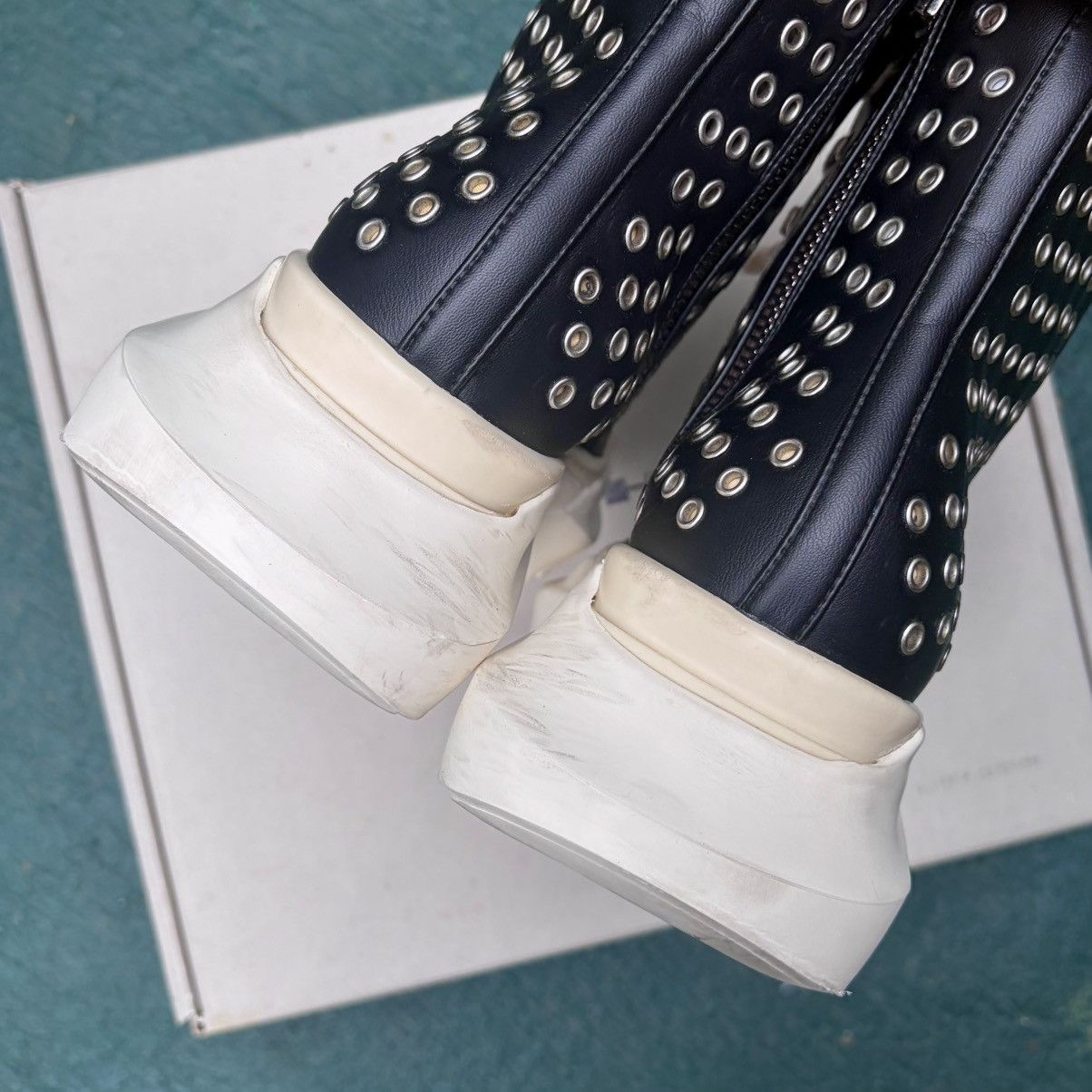 Rick Owens Drkshdw Rick Owens DRKSHDW Abstract Gimp Eyelets Ramones High Size US 8 / EU 41 - 15 Thumbnail