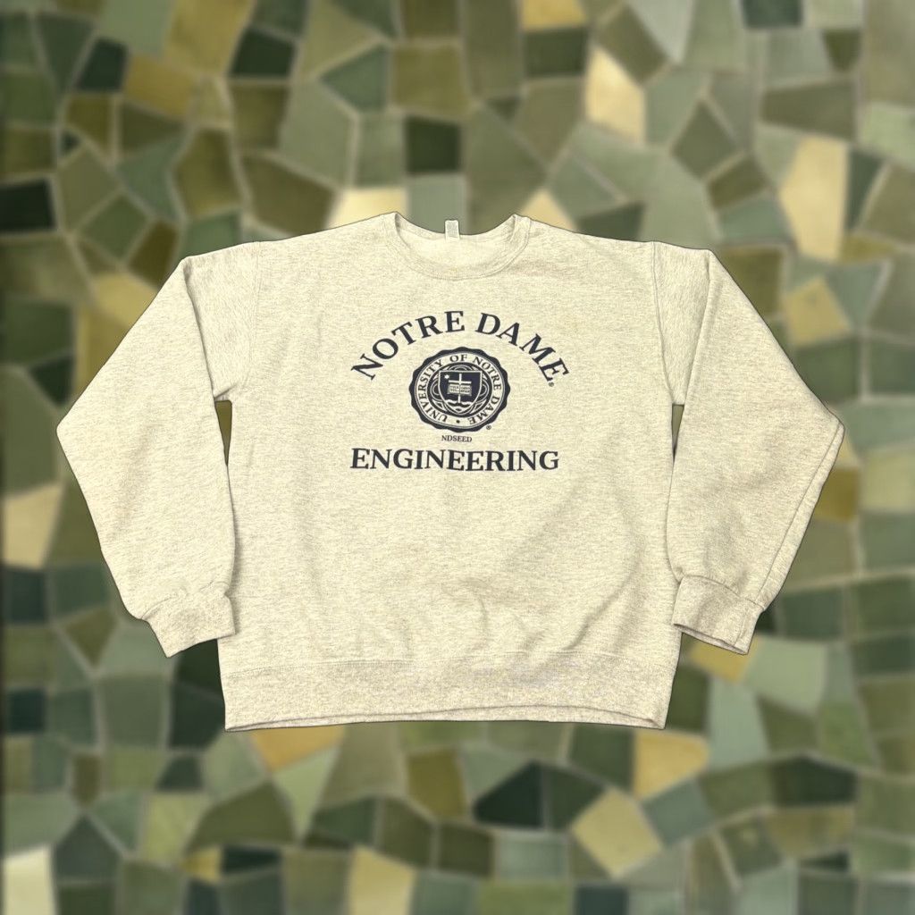 Jerzees Notre Dame Engineering Sweatshirt Mens M Gray Jerzees Pullover Graphic Size US M / EU 48-50 / 2 - 1 Thumbnail