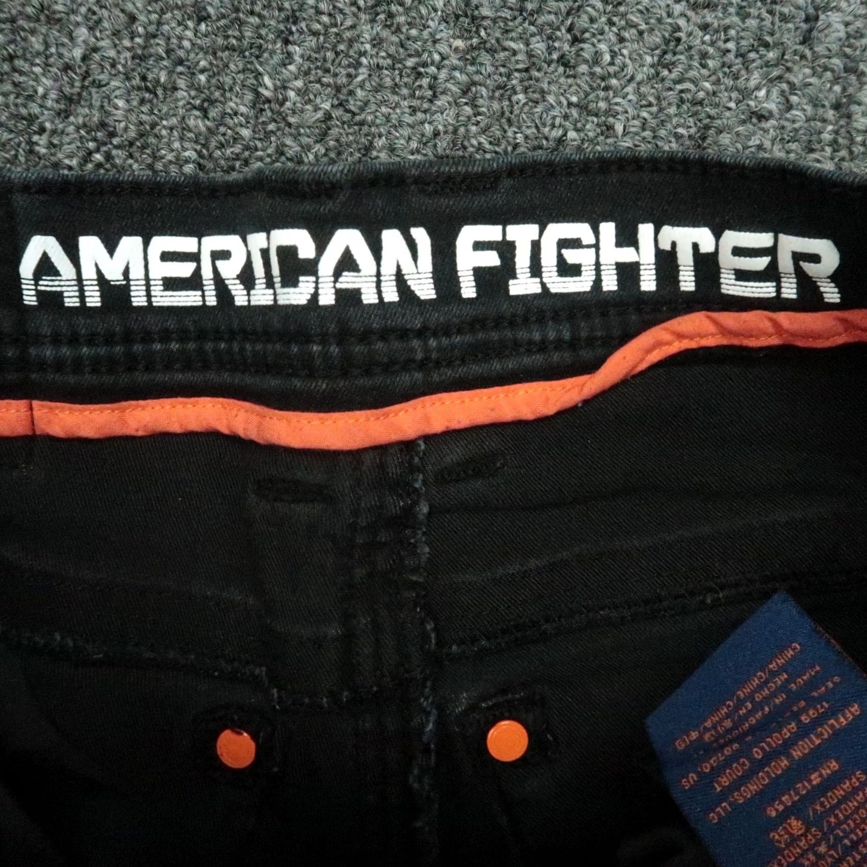 Vintage American Fighter Jeans Mens 30x32 Black Striped Stretch Denim Size US 30 / EU 46 - 4 Thumbnail