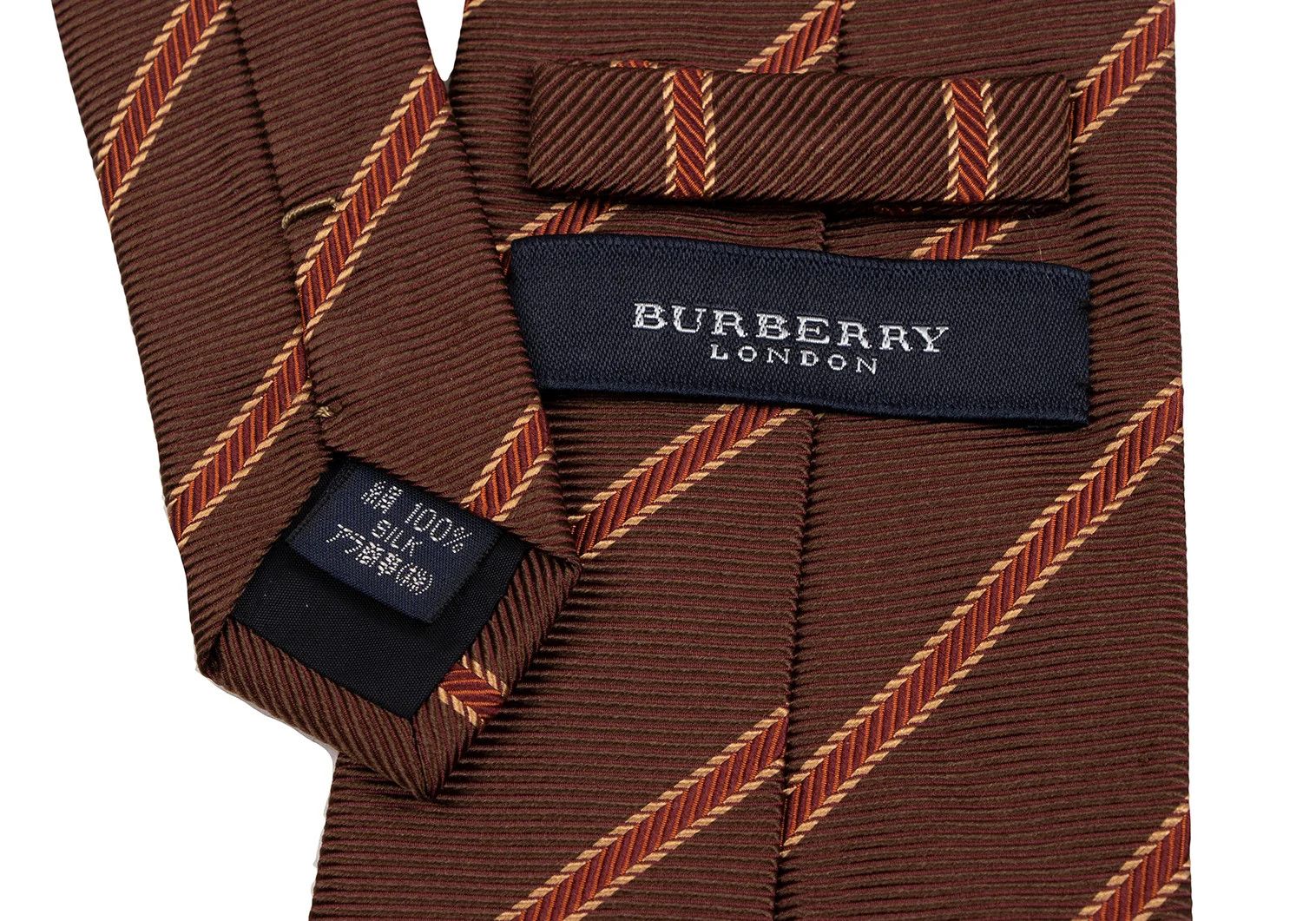Burberry Regimental Silk Tie with Horse Embroidery in Brown Size ONE SIZE - 8 Thumbnail
