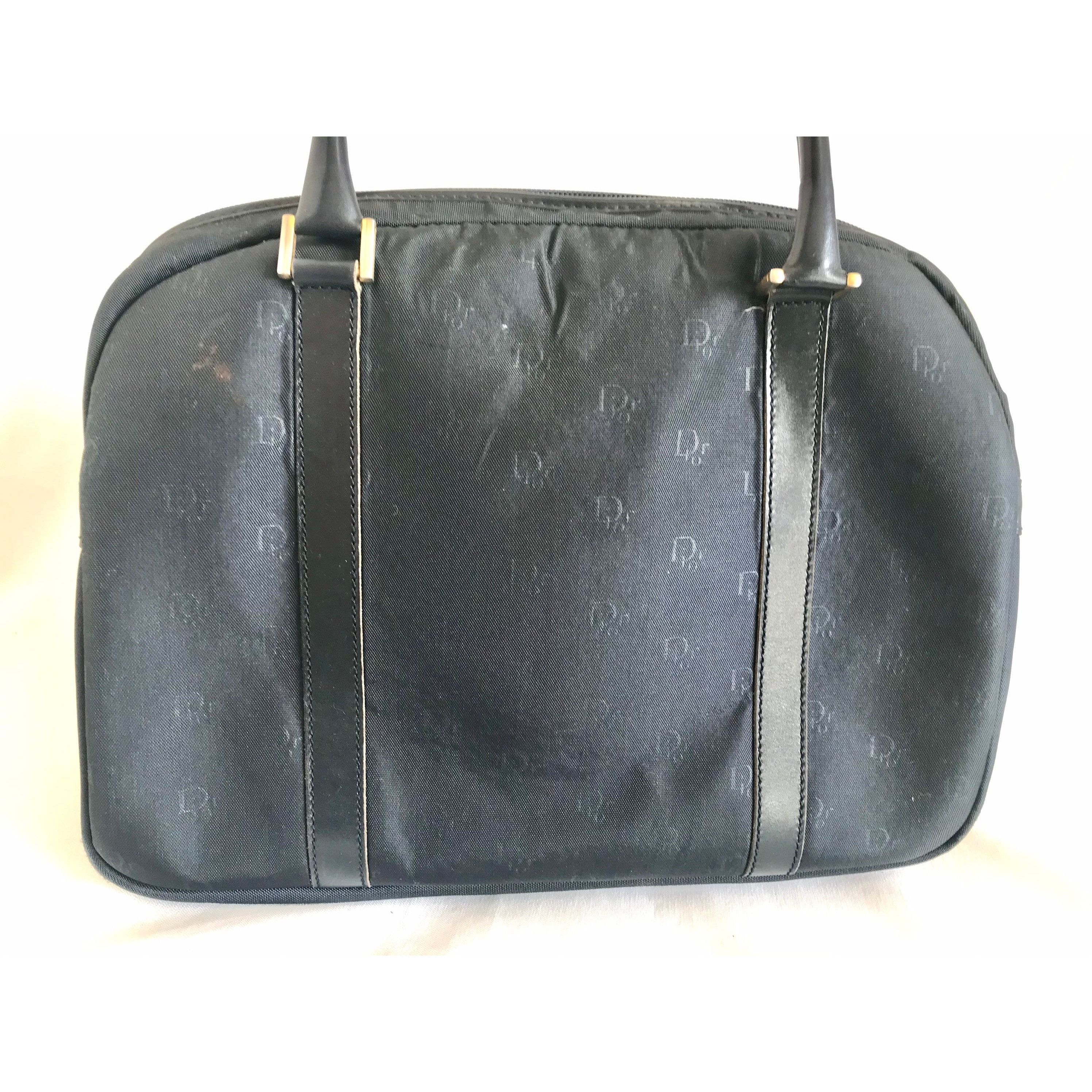 Dior Vintage Christian Dior navy handbag with logo jacquard nylon Size ONE SIZE - 3 Thumbnail
