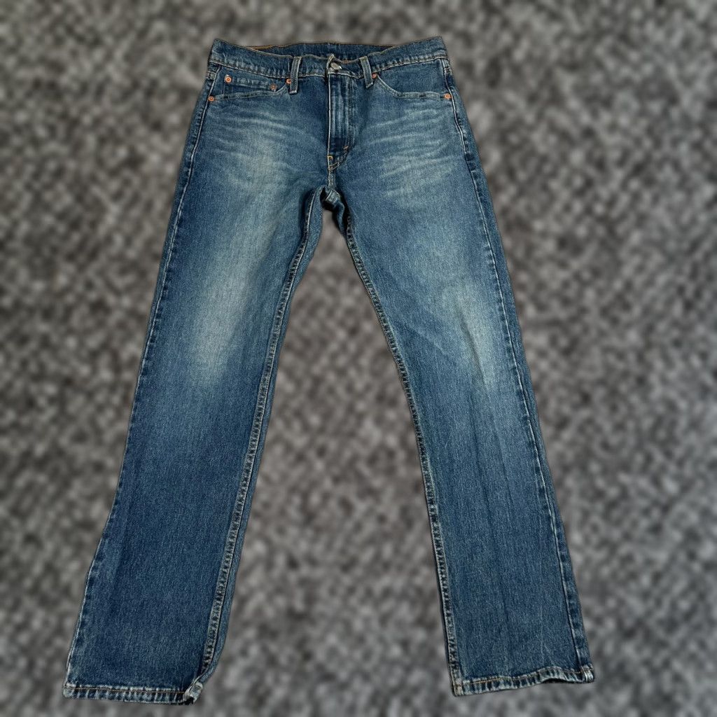 Levi's Levi's 513 Jeans Slim Straight Denim 31x30 Blue Dark Wash Stretch Mens Straight Leg Regular Vintage No Size US 31 - 1 Thumbnail