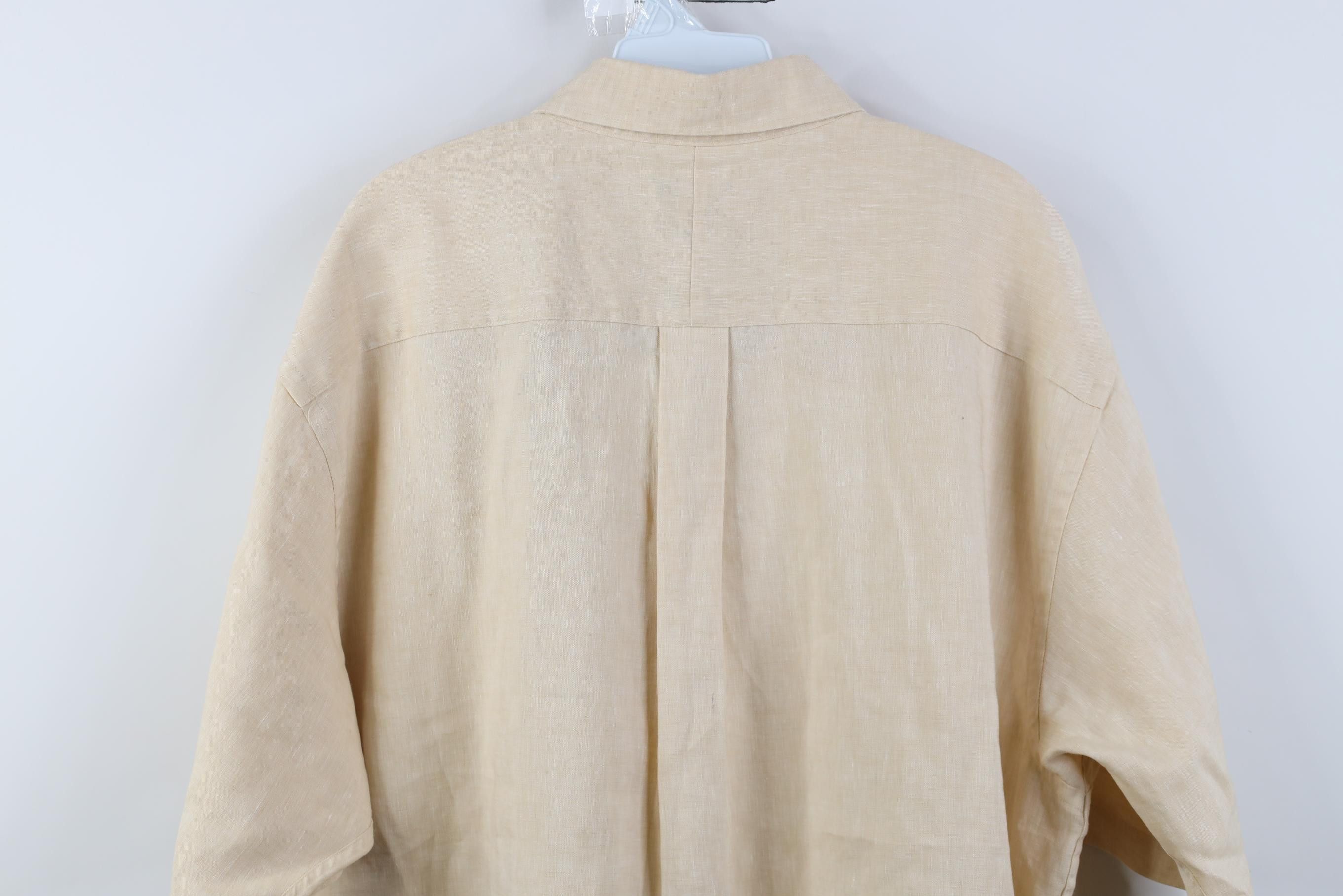 Jos. A. Bank Jos A Bank Baggy Linen Short Sleeve Collared Button Shirt Size US XL / EU 56 / 4 - 13 Thumbnail