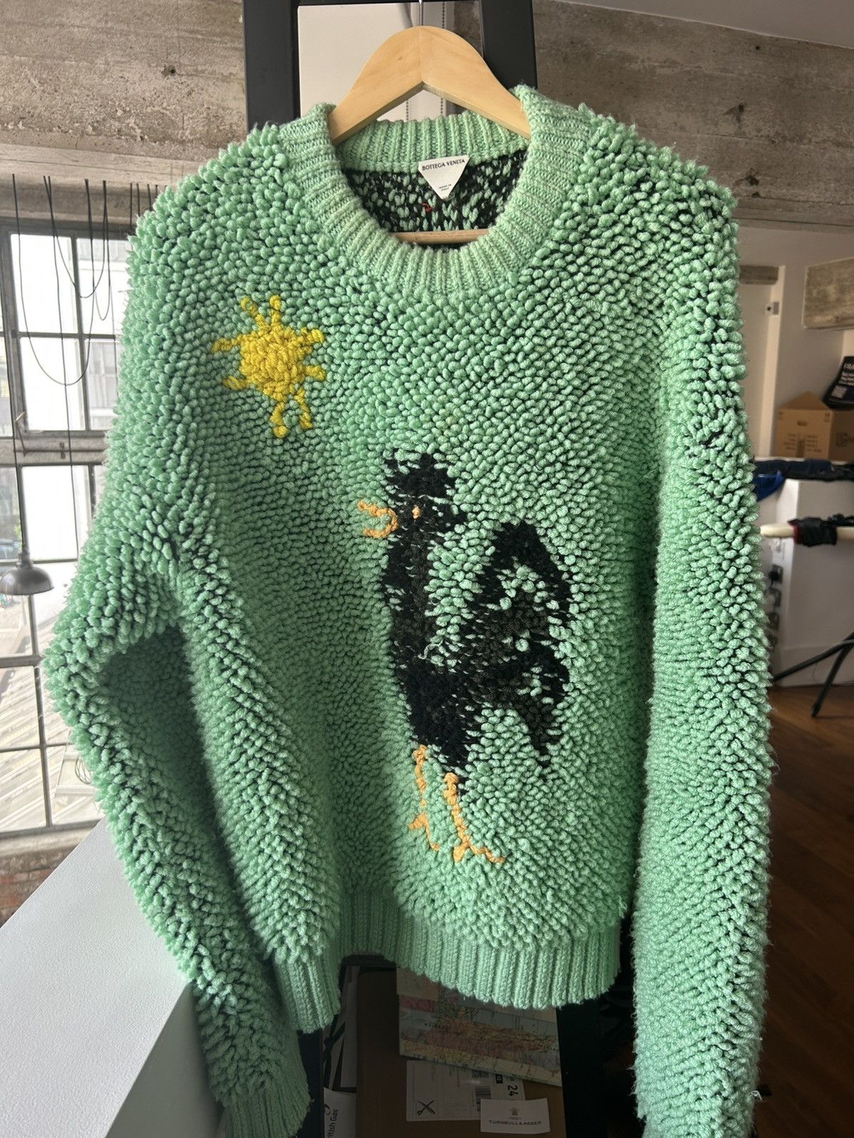 Bottega Veneta Bottega Veneta Il Galletto Rooster Wool Sweater Green Size M Size US M / EU 48-50 / 2 - 1 Thumbnail