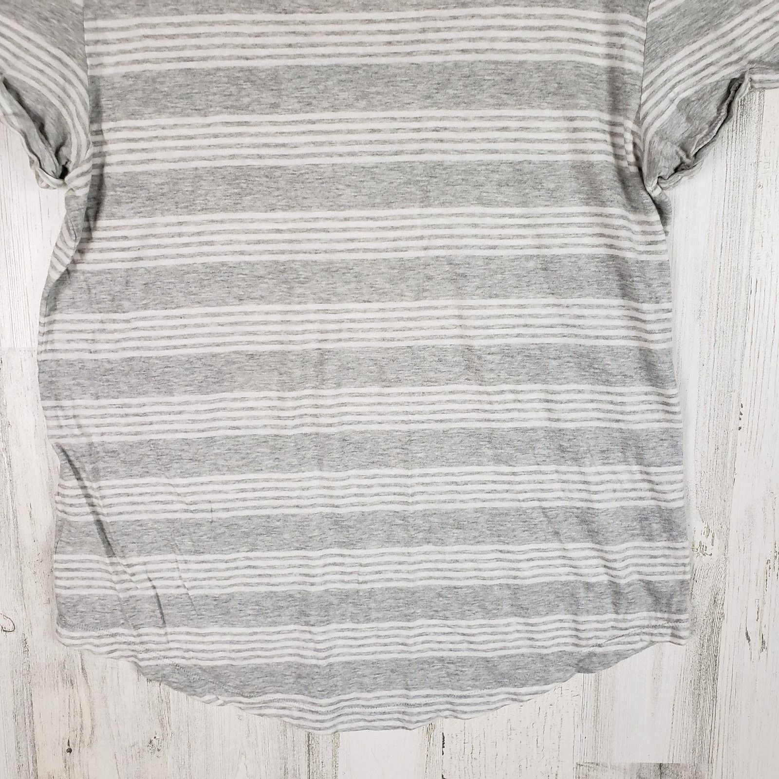 Aeropostale Aero Seriously Soft Perfect Gray & White Striped Tee Small Size S / US 4 / IT 40 - 8 Thumbnail