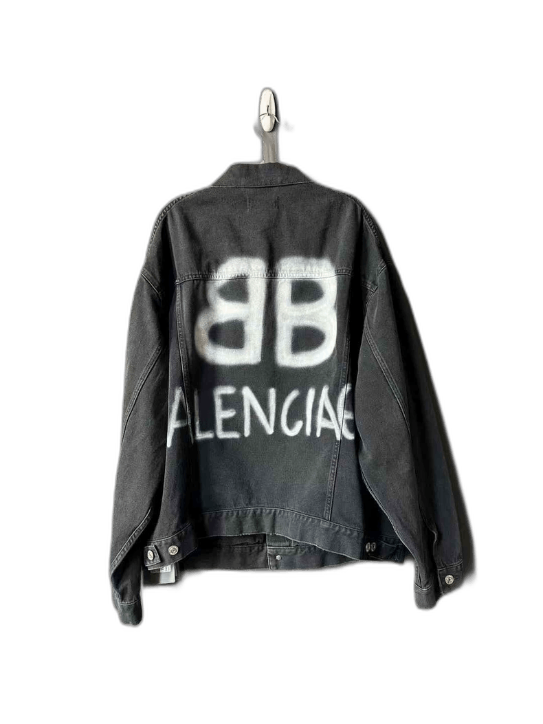 Balenciaga Balenciaga Graffiti Spray Painted Denim Jacket Size US M / EU 48-50 / 2 - 1 Thumbnail