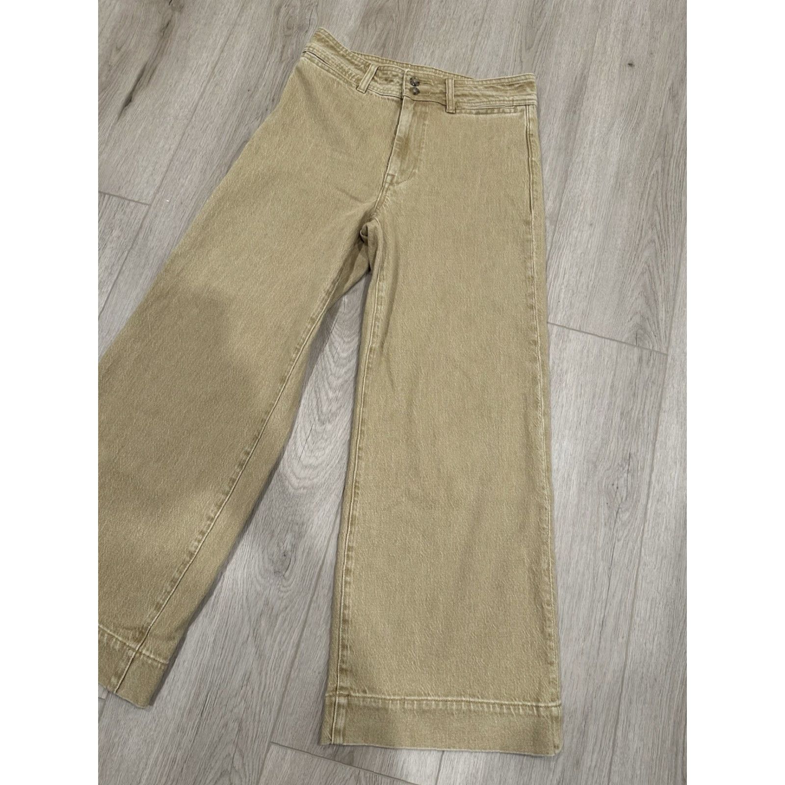 Faherty Faherty Women’s Pants in Gilded Sand Wash Wide Leg Stretch 27 Sand Womens Size 27" / US 4 / IT 40 - 2 Thumbnail