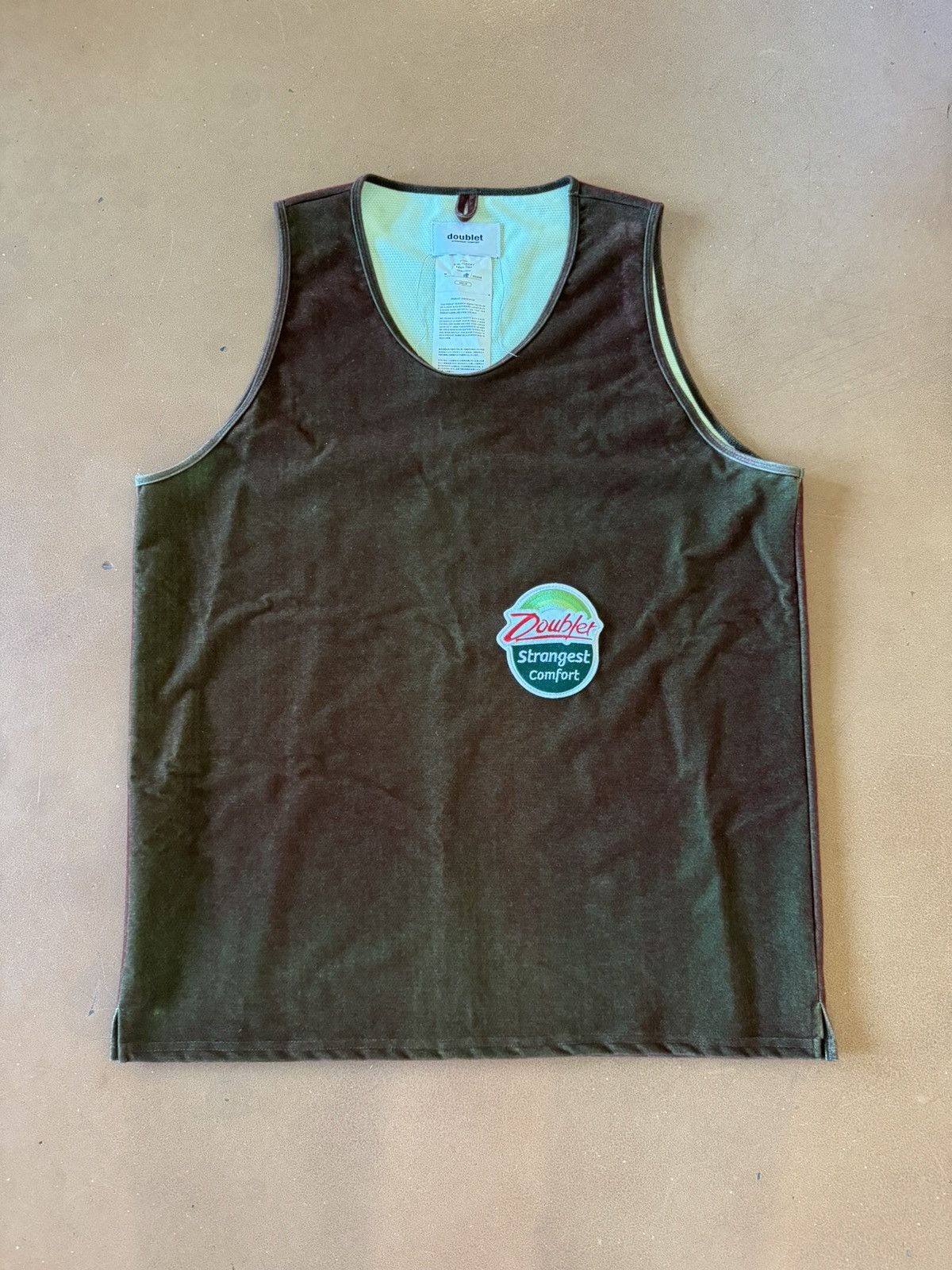 image of Doublet Kiwi Flocky Tank Top 18 Of 46 in Brown, Men's (Size Medium)
