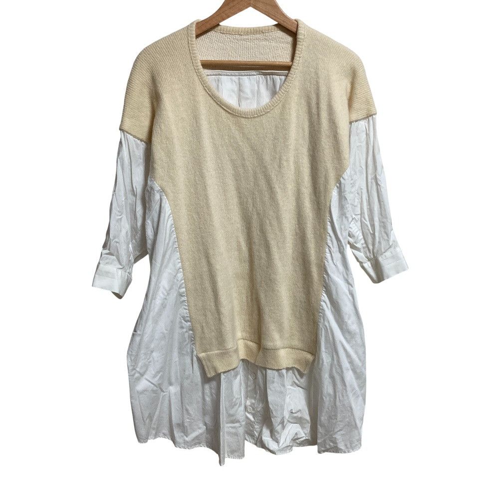 Other Yoji Yamamoto Y's Yohji Yamamoto Knit Docking Blouse Textile Tops YK-B13-809 DUTY FREE for USA Size ONE SIZE - 1 Thumbnail