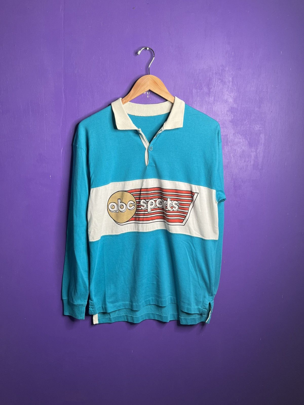 Vintage Vintage 80s ABC sports logo rugby shirt Size US M / EU 48-50 / 2 - 1 Thumbnail