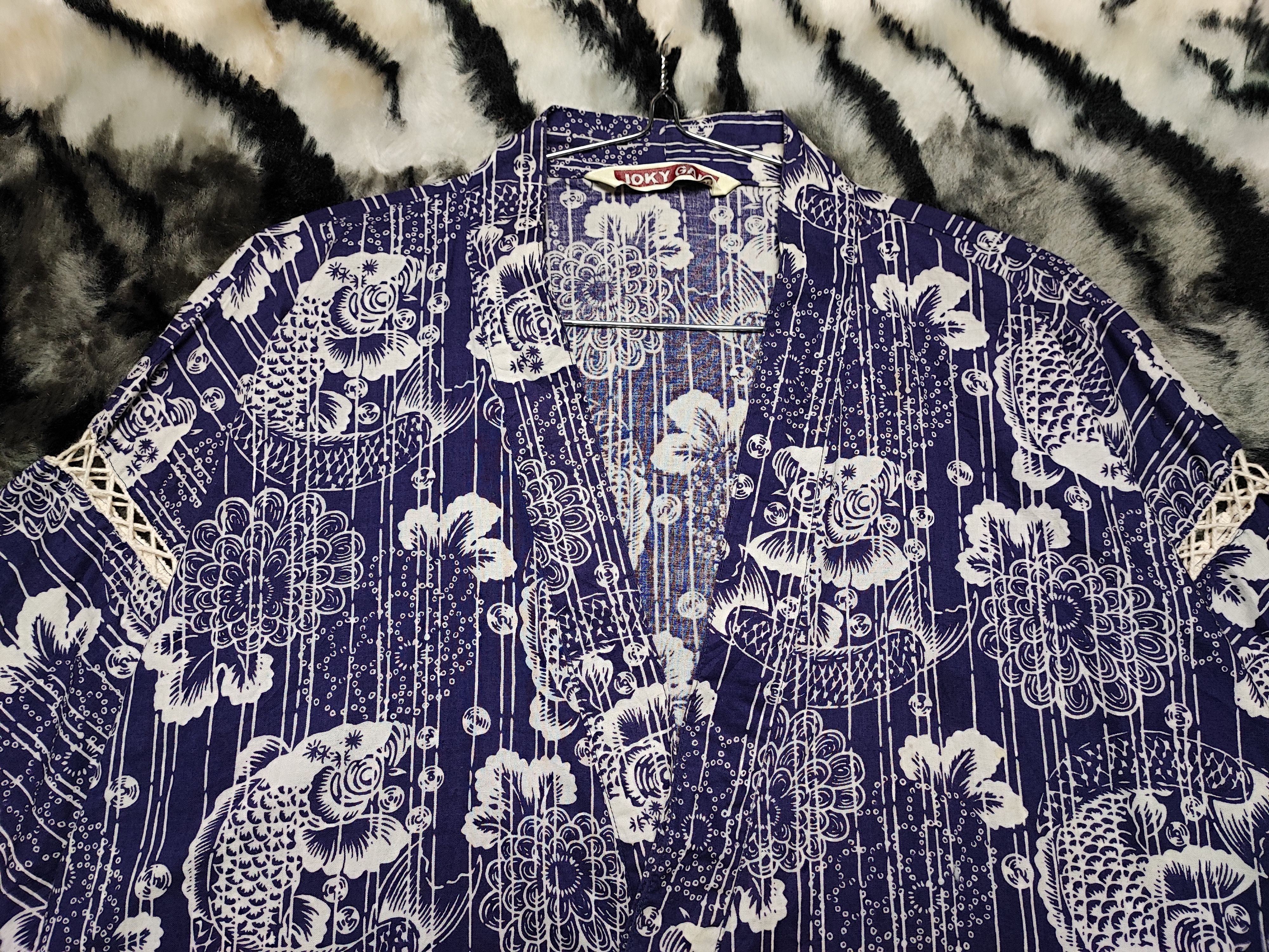 Japanese Brand Kimono Fish Koi Full Print Size M / US 6-8 / IT 42-44 - 6 Thumbnail