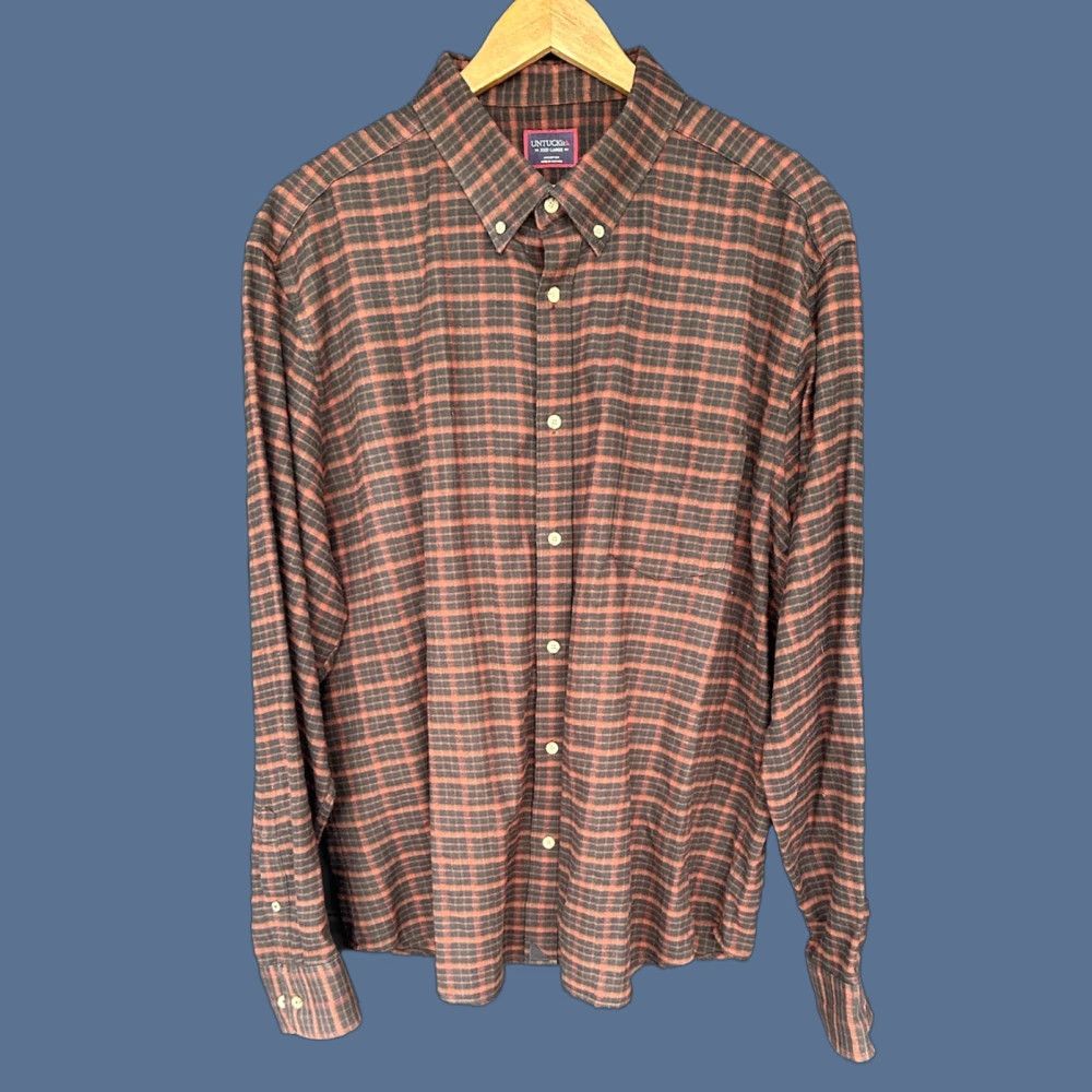 UNTUCKit UNTUCKit Flannel Shirt Mens 3XL Button-Up Long Sleeve Plaid Multicolor Black Rust Casual Travel Size US XXL / EU 58 / 5 - 1 Thumbnail