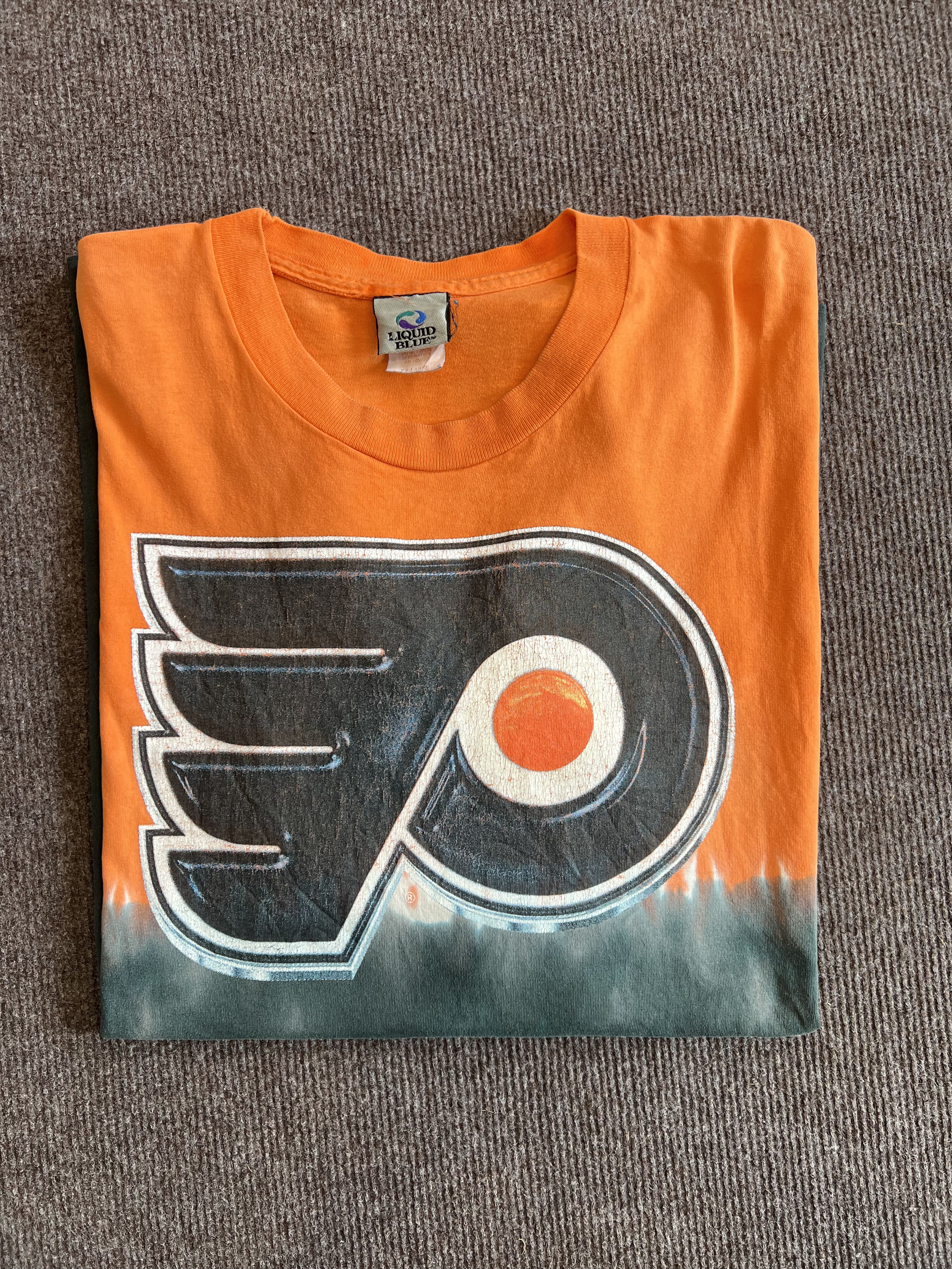 NHL Vintage 90s Liquid Blue NHL Philadelphia Flyers Tie Dye Tee Size US XXL / EU 58 / 5 - 1 Thumbnail
