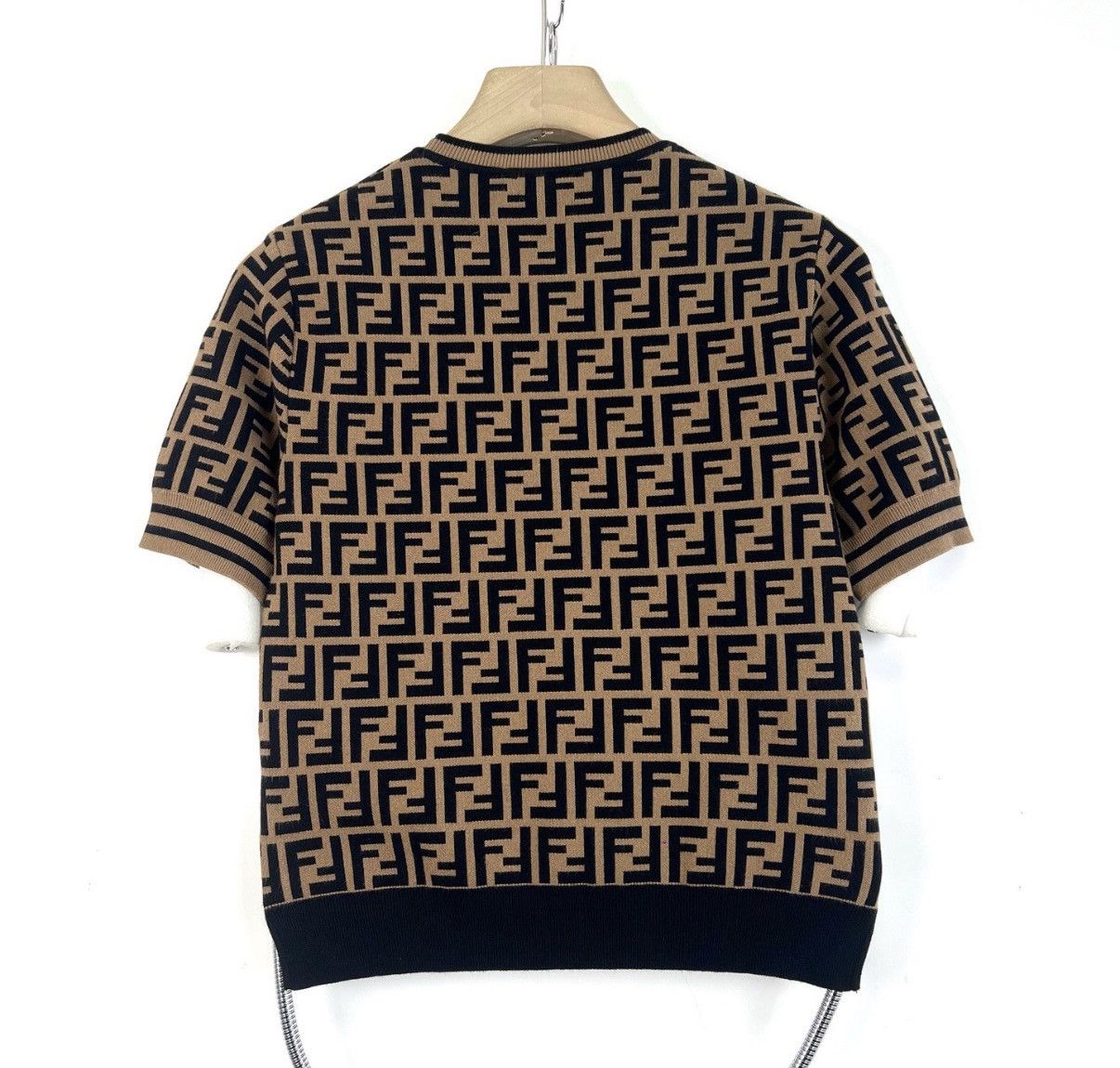 Fendi Fendi Brown Crew Neck Short Sleeve KnitK12 Size US XXS / EU 40 - 2 Thumbnail