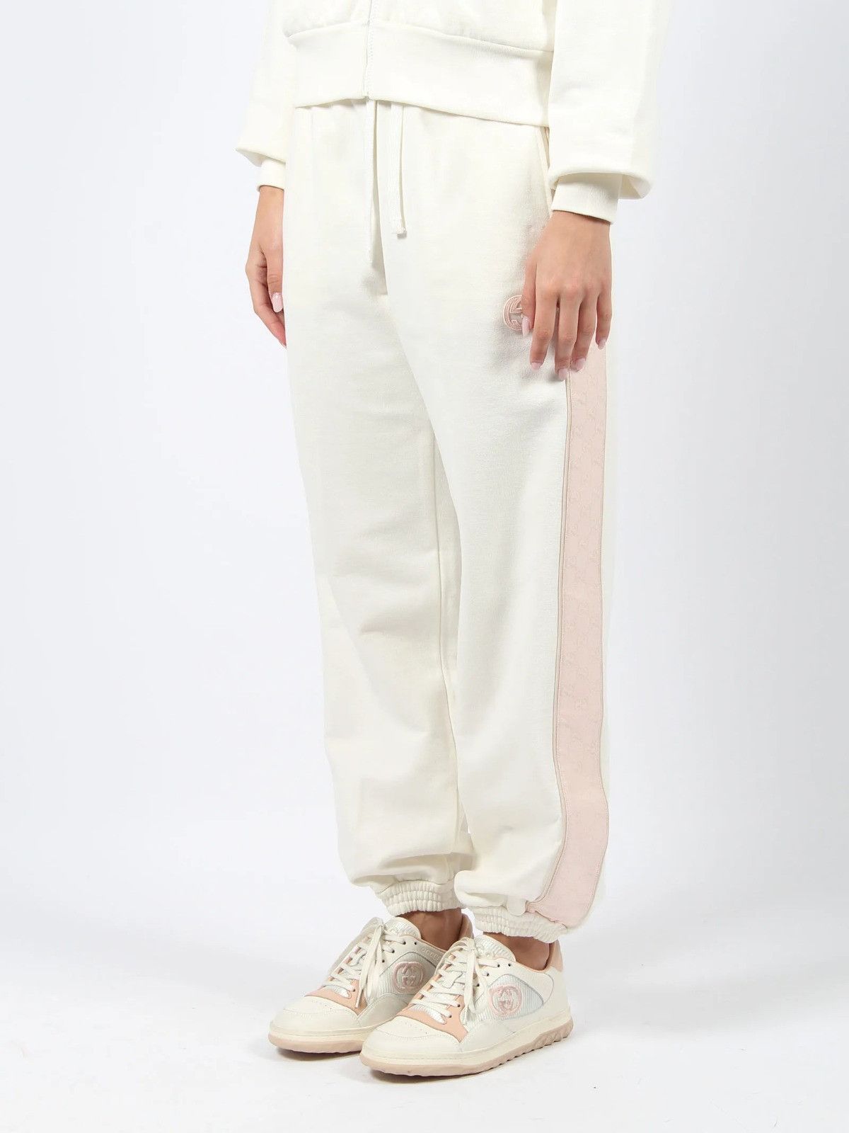 Gucci o1la5ras0526 GG Felt Knitted Cotton Jogging Pants in White Size 28" / US 6 / IT 42 - 2 Thumbnail