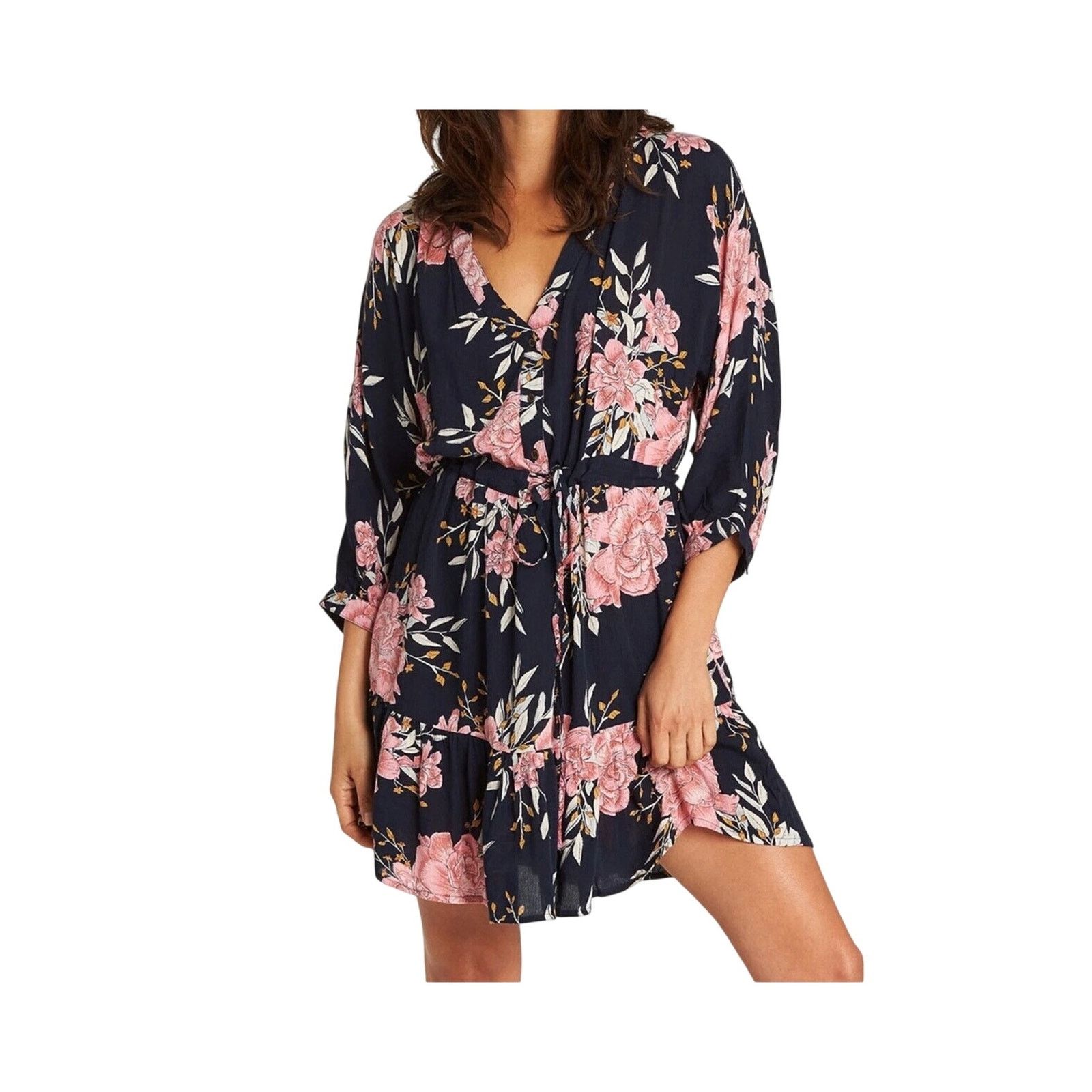 Billabong Billabong Marry Mine Floral Mini Dress Blue Pink Boho Medium Size M / US 6-8 / IT 42-44 - 1 Thumbnail