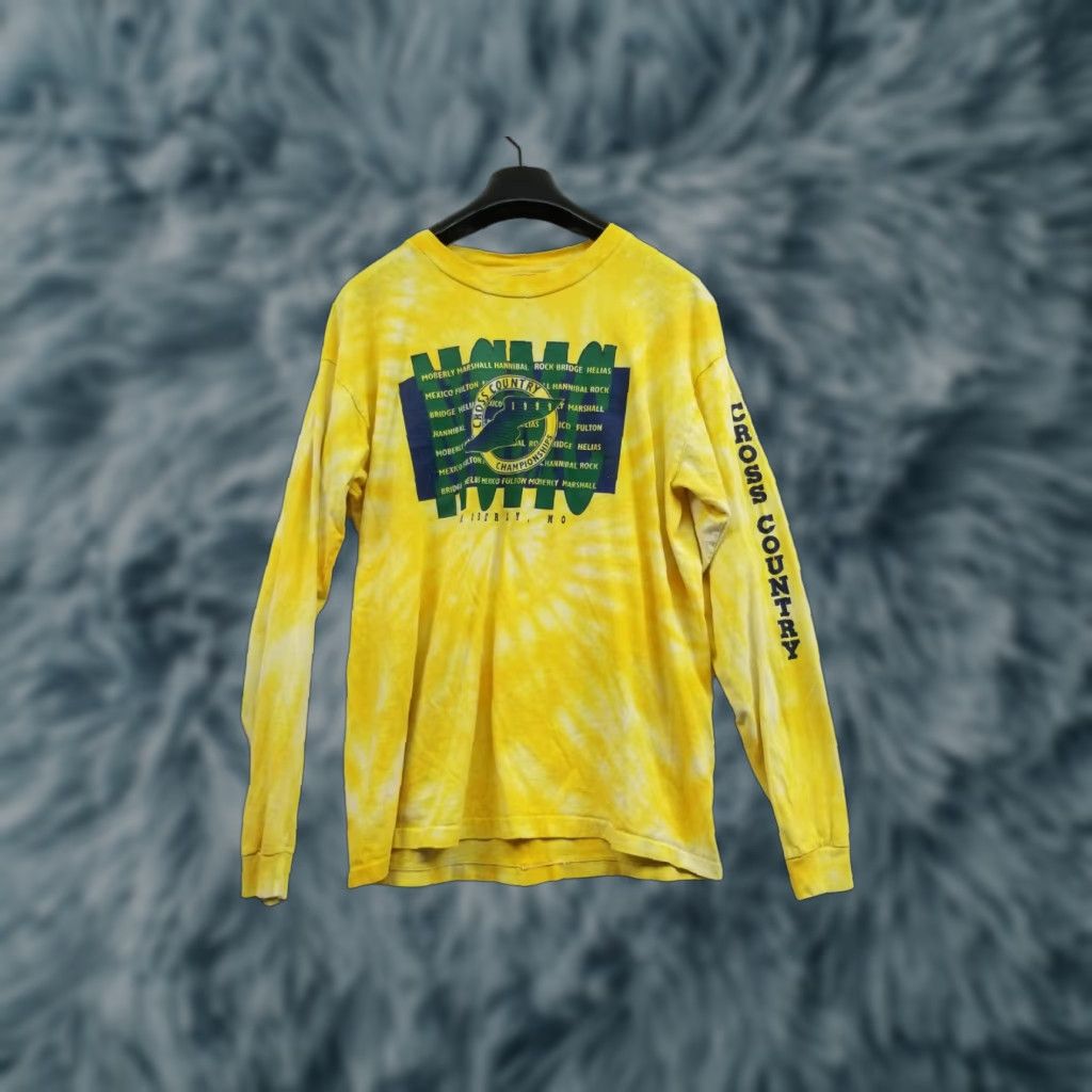 Vintage VINTAGE Alore Cross Country Championships tee shirt Short Sleeve Crew Neck L Yellow Men 90s Graphic Print Made In Usa Regular Large Size US L / EU 52-54 / 3 - 1 Thumbnail