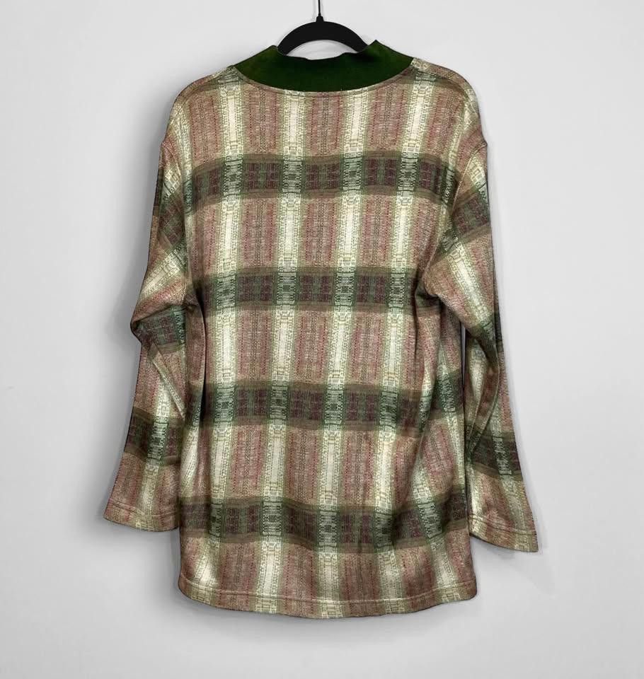 Express Chic Oversized Plaid Shirt with Green Collar Size M / US 6-8 / IT 42-44 - 3 Thumbnail