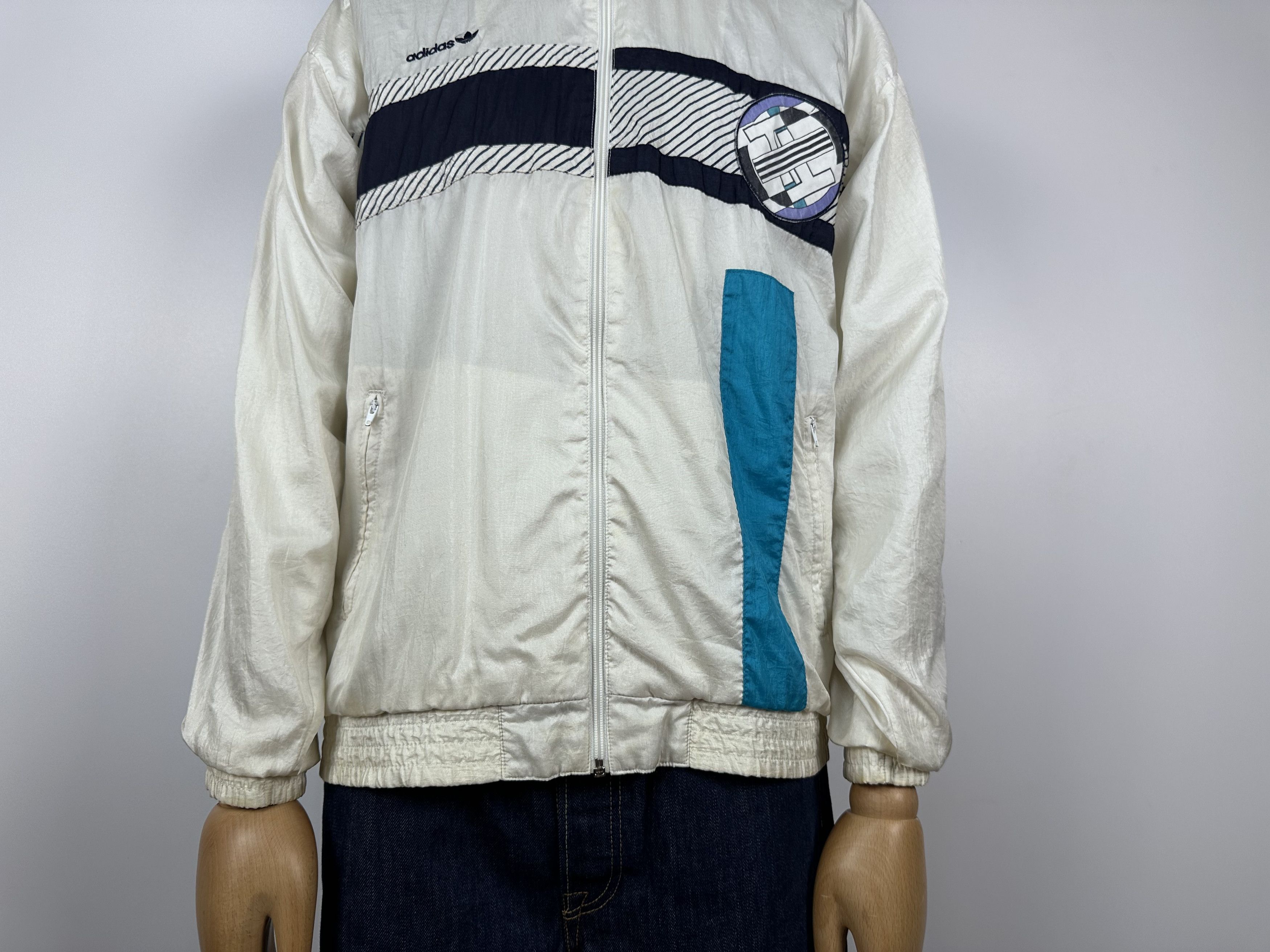 Adidas × Vintage Adidas Originals Vintage 90s White Nylon Track Top Jacket Size US M / EU 48-50 / 2 - 6 Thumbnail