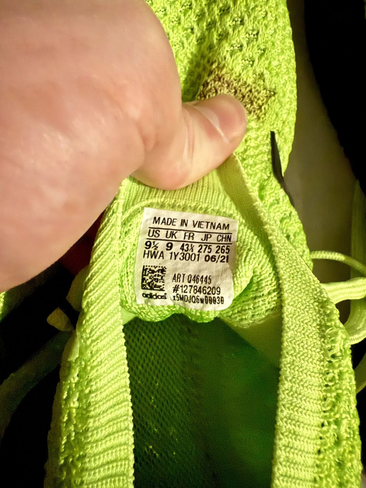 Adidas Reflective neon Green 3D Print runners Size US 9.5 / EU 42-43 - 3 Thumbnail