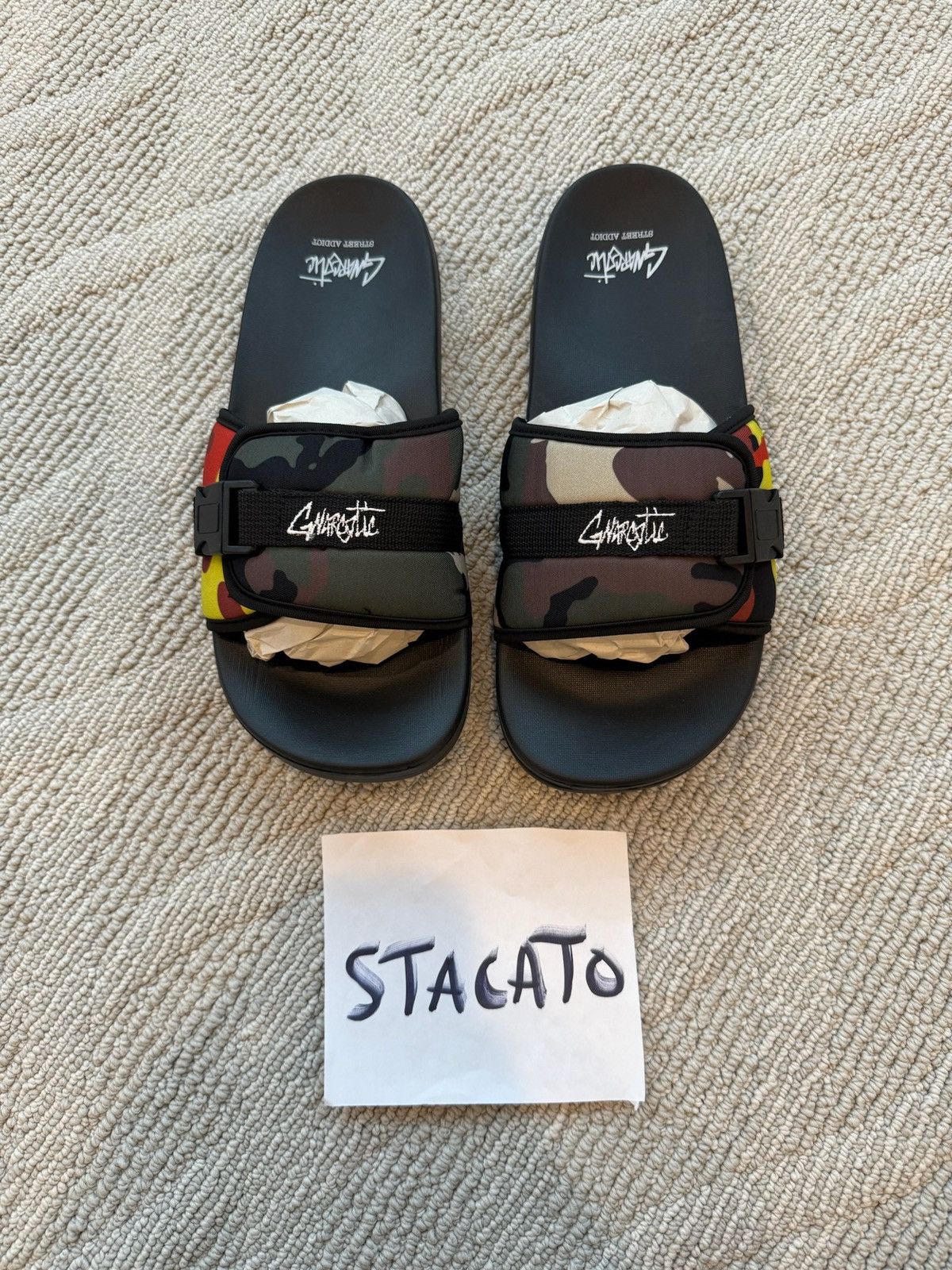 Gnarcotic × Rap Tees Gnarcotic Camo Slides size 9/9.5 Size US 9.5 / EU 42-43 - 2 Thumbnail