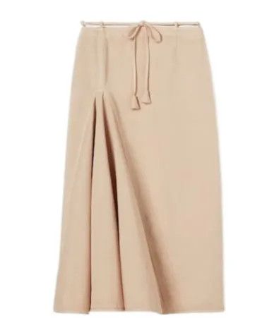Gucci o1B3y1r0426 Cotton Linen Skirt With Pleats in Beige Size 26" / US 2 / IT 38 - 1 Thumbnail